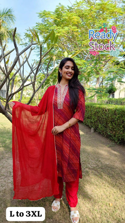 Beautiful Designer Pure Mudal Print Kurti with Pent &amp; Dupptta Set