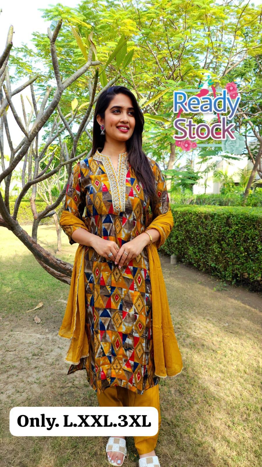Beautiful Designer Pure Mudal Print Kurti with Pent &amp; Dupptta Set