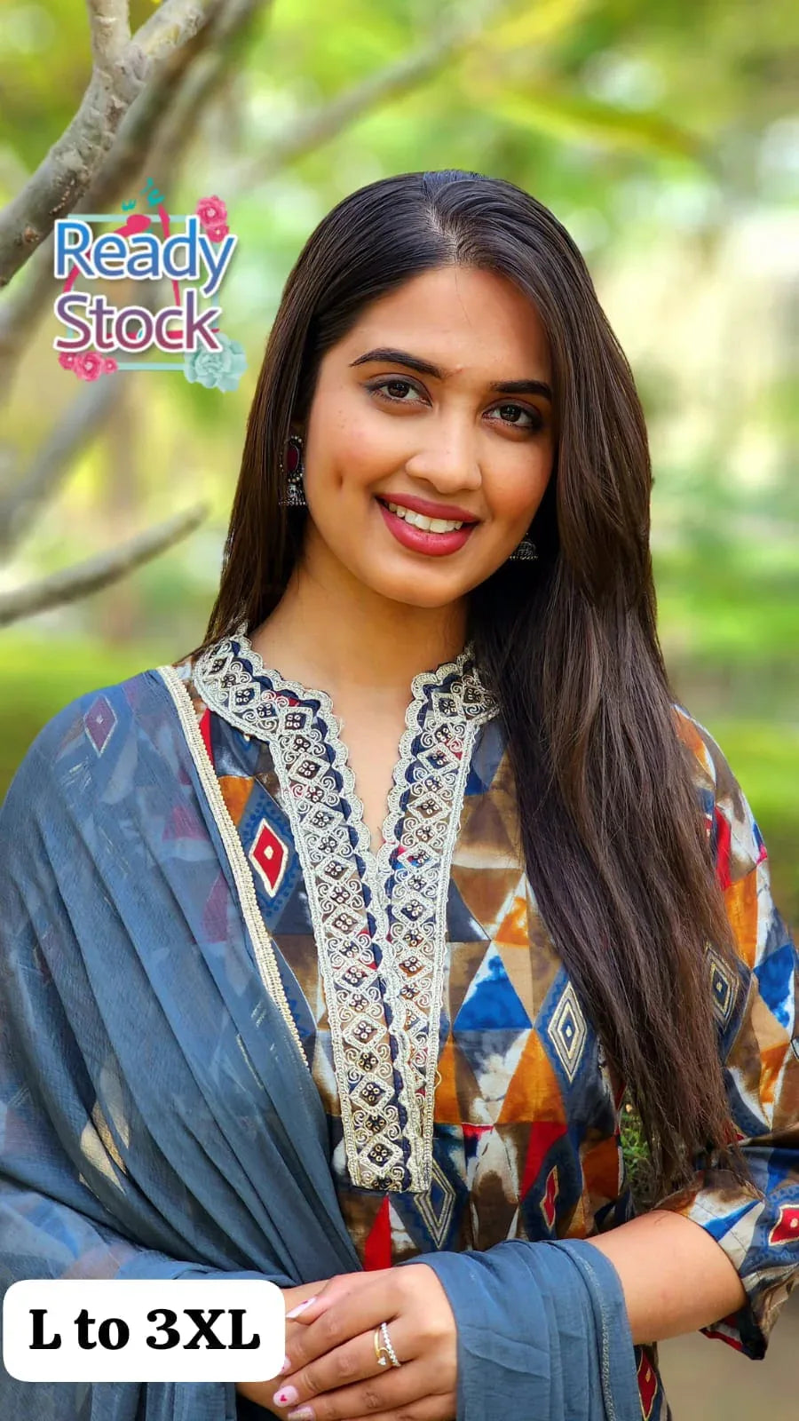Beautiful Designer Pure Mudal Print Kurti with Pent &amp; Dupptta Set