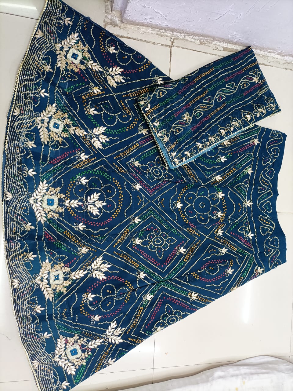 Beautiful Designer Rajasthani Pure Georgette Bandhej silk Lehenga Choli