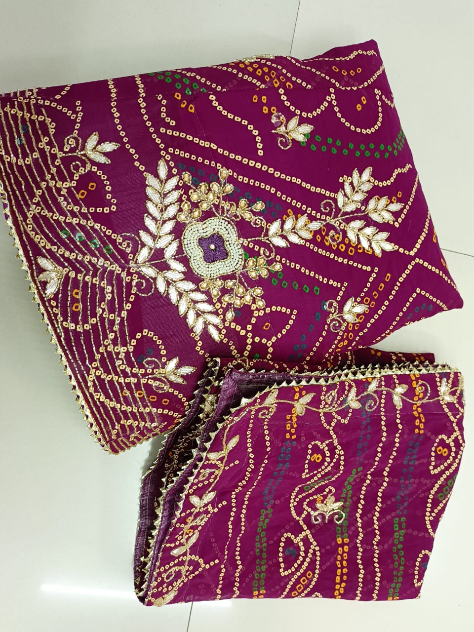 Beautiful Designer Rajasthani Pure Georgette Bandhej silk Lehenga Choli