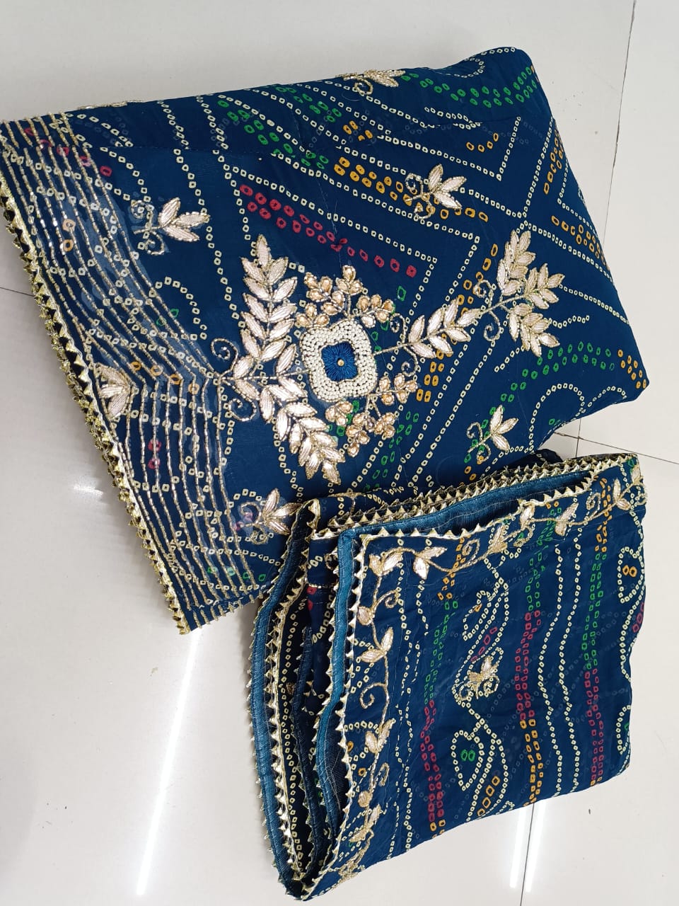 Beautiful Designer Rajasthani Pure Georgette Bandhej silk Lehenga Choli