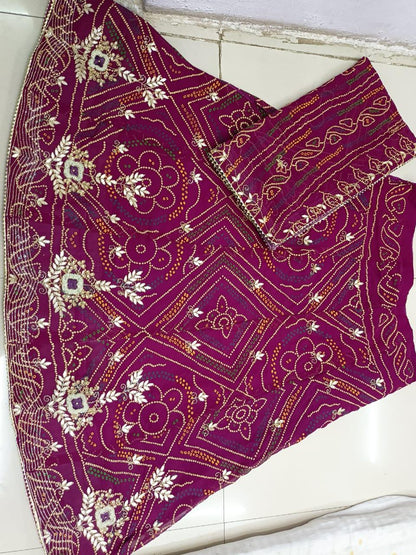 Beautiful Designer Rajasthani Pure Georgette Bandhej silk Lehenga Choli