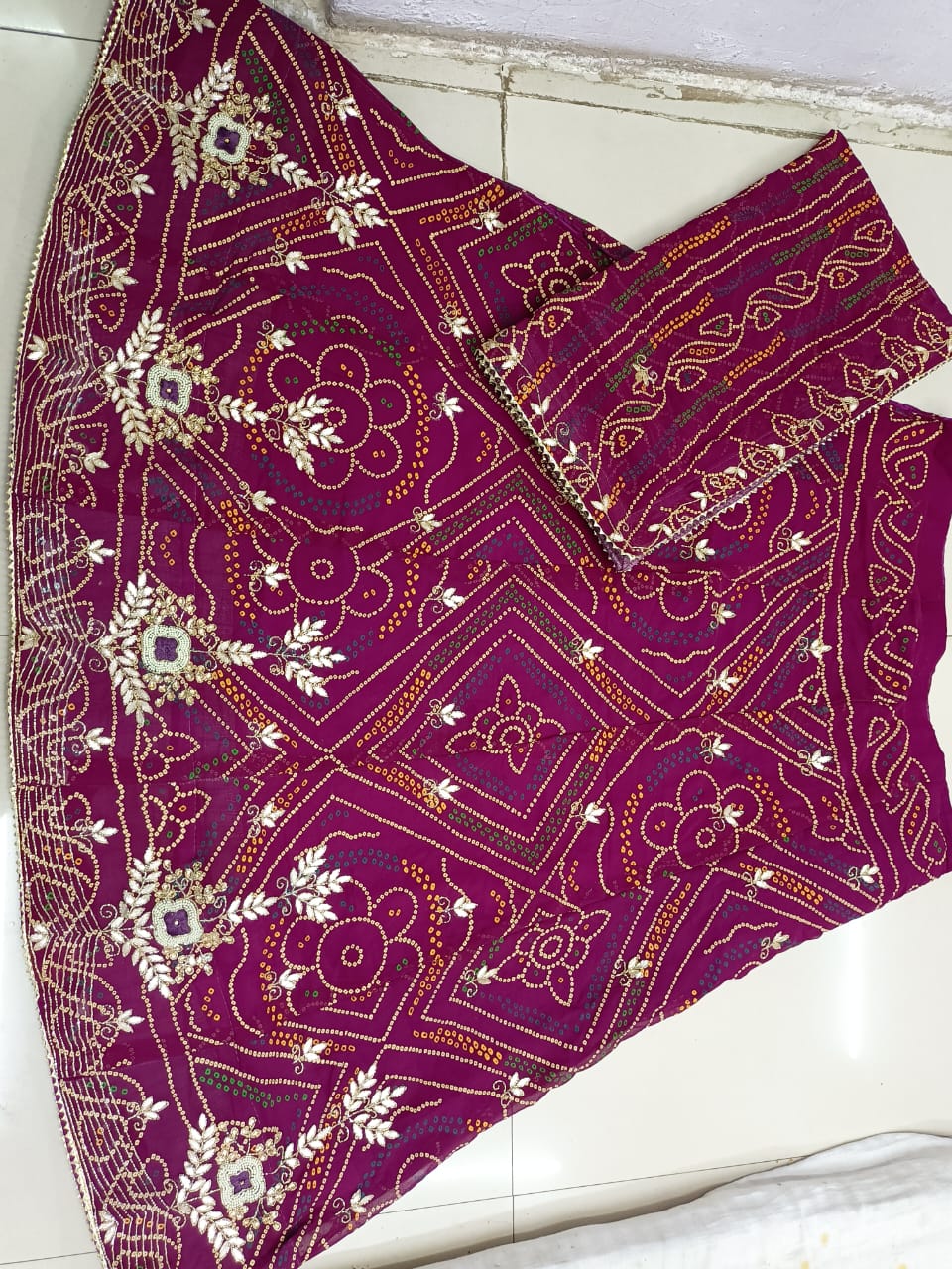 Beautiful Designer Rajasthani Pure Georgette Bandhej silk Lehenga Choli