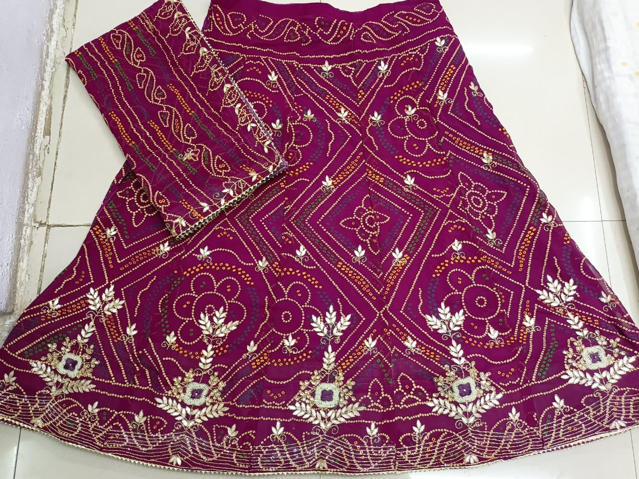 Beautiful Designer Rajasthani Pure Georgette Bandhej silk Lehenga Choli