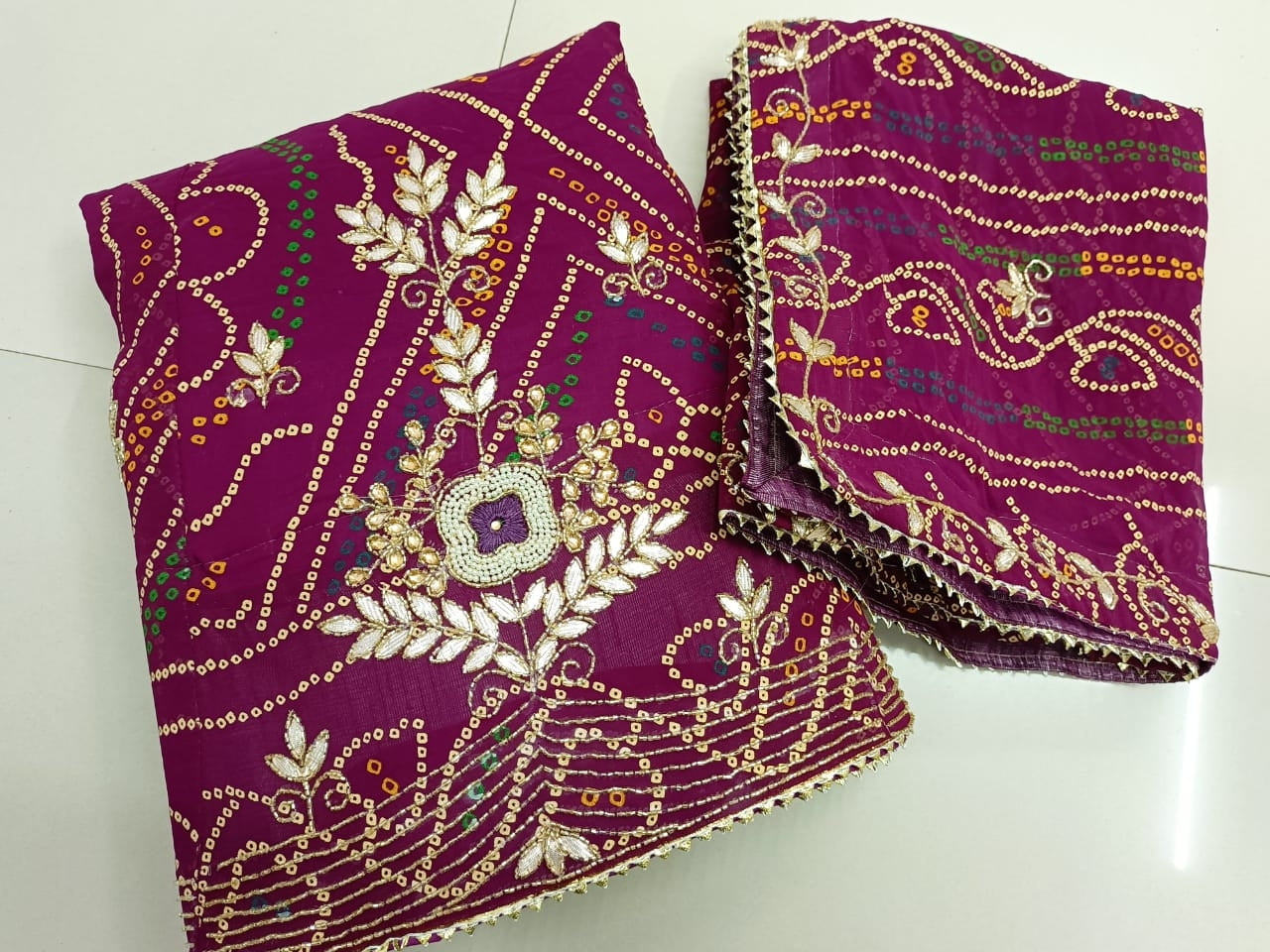 Beautiful Designer Rajasthani Pure Georgette Bandhej silk Lehenga Choli