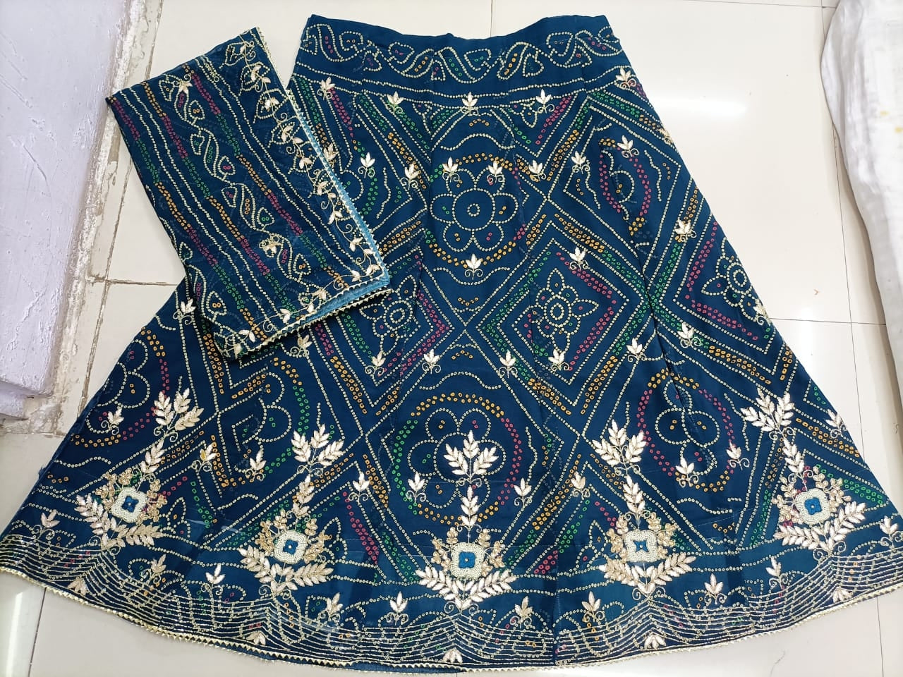 Beautiful Designer Rajasthani Pure Georgette Bandhej silk Lehenga Choli