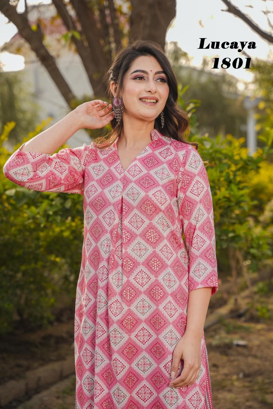 Beautiful Designer Rayon With Heavy Digital Print Casual Wear Kurti With Bottom