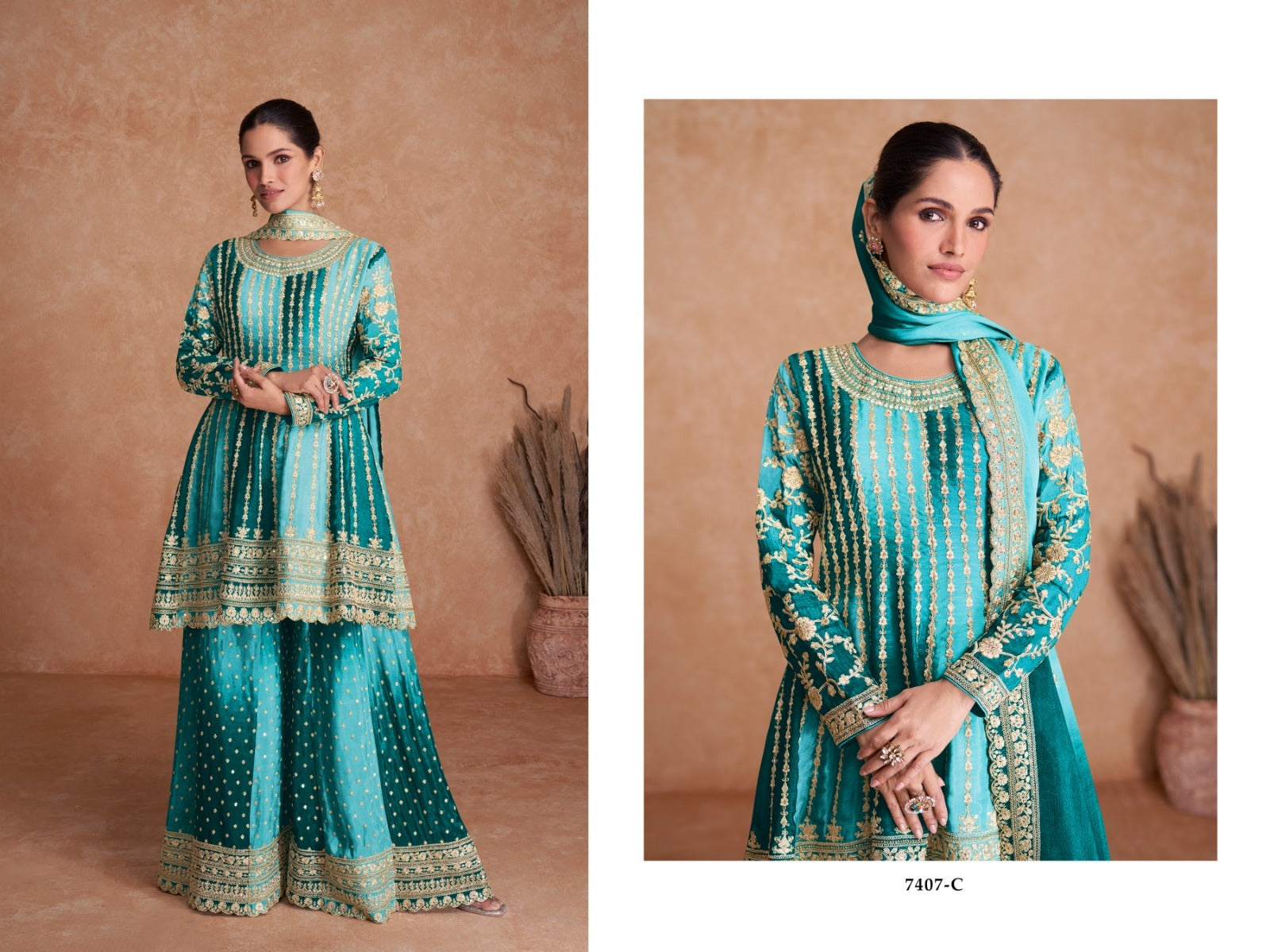 Boutique Designer 2D Chinon Party Wear Salwar Suite