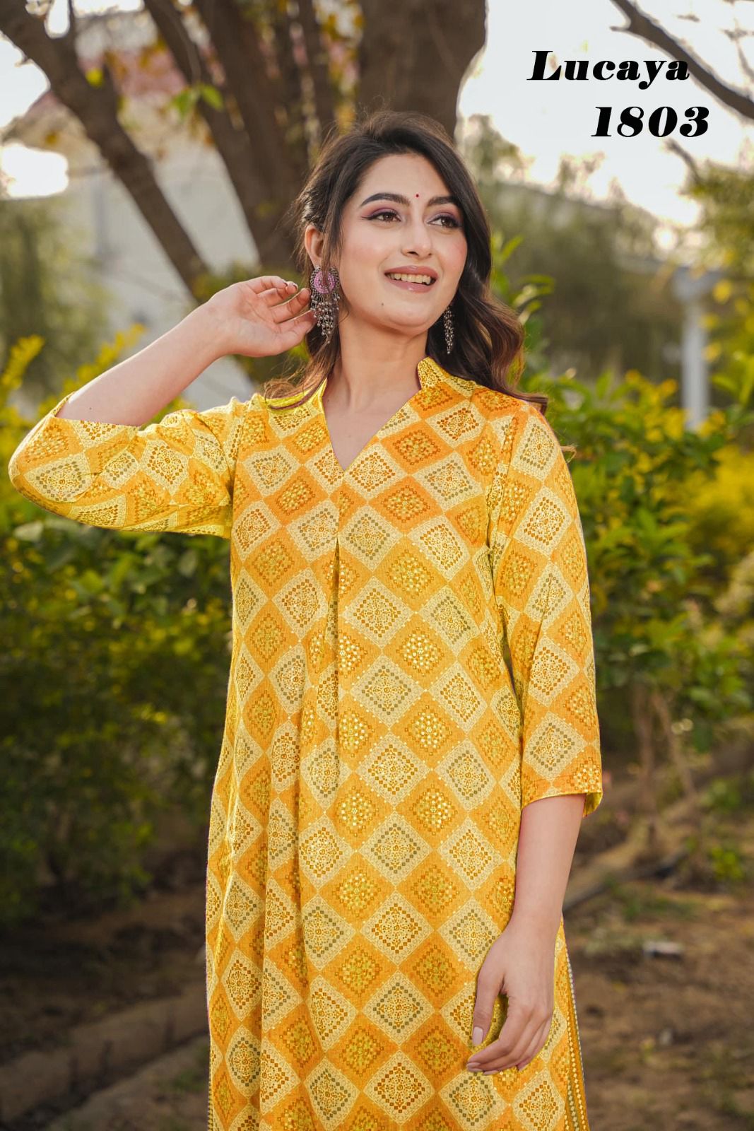 Beautiful Designer Rayon With Heavy Digital Print Casual Wear Kurti With Bottom