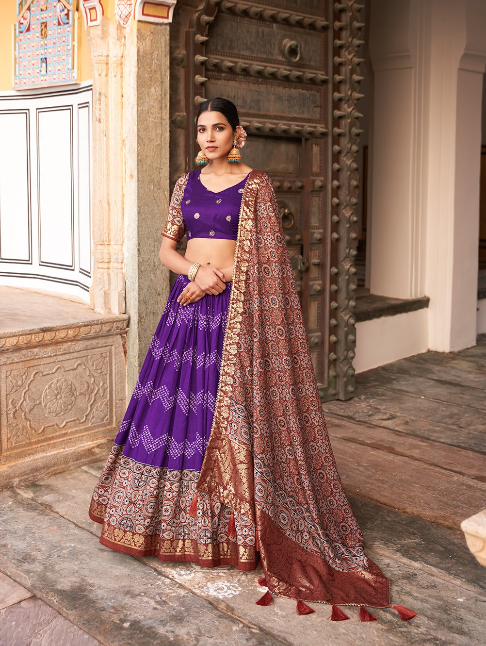 Beautiful Designer Tussar Silk Lehenga Choli