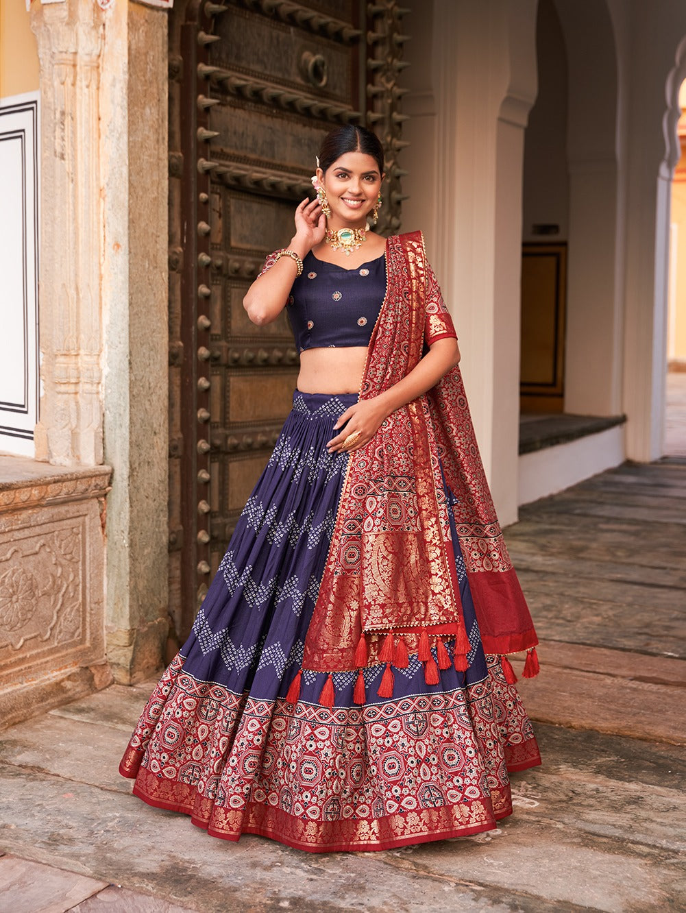 Beautiful Designer Tussar Silk Lehenga Choli