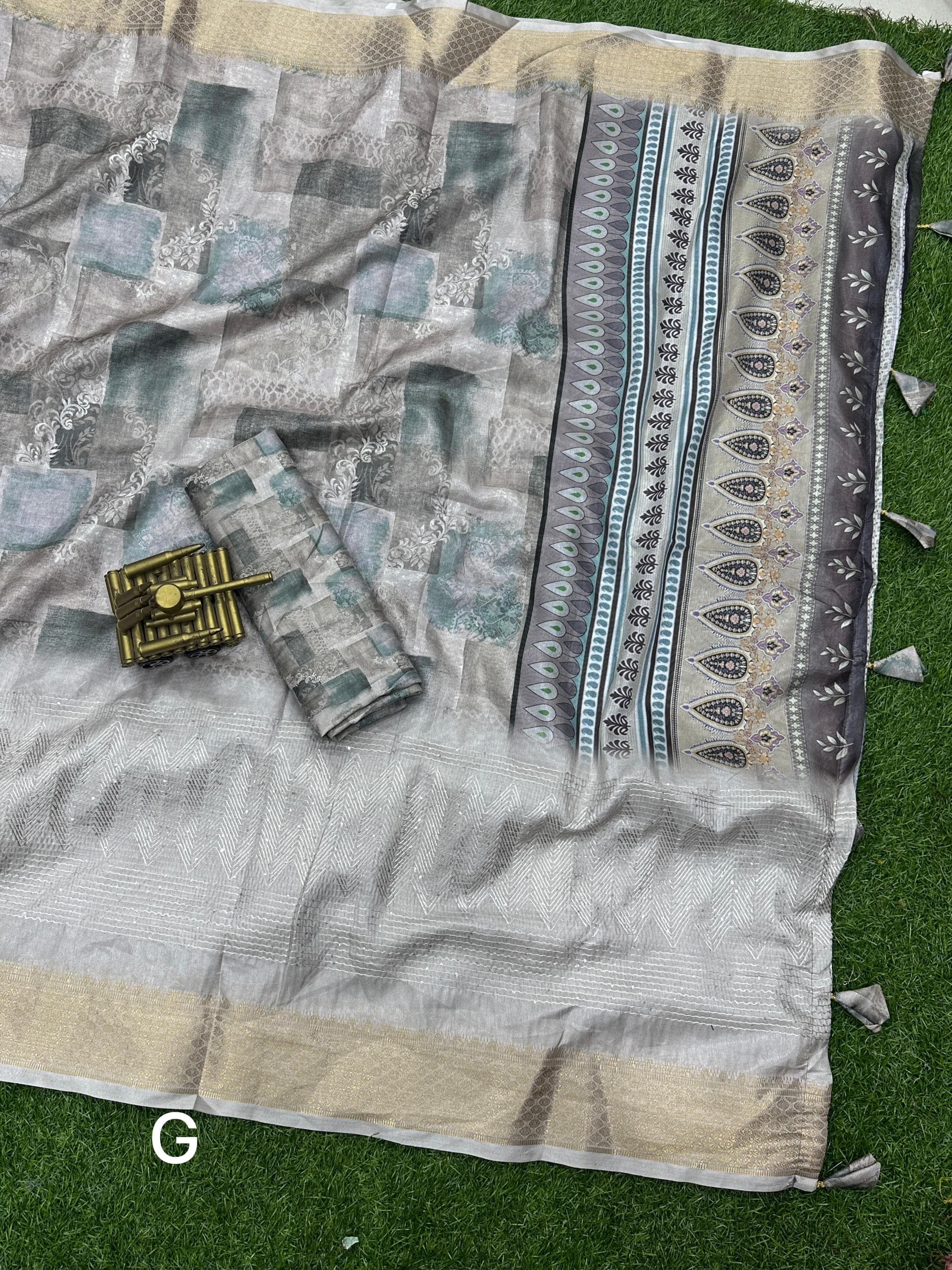 Beautiful Designer Pure Muslin Cotton Digital Print Saree