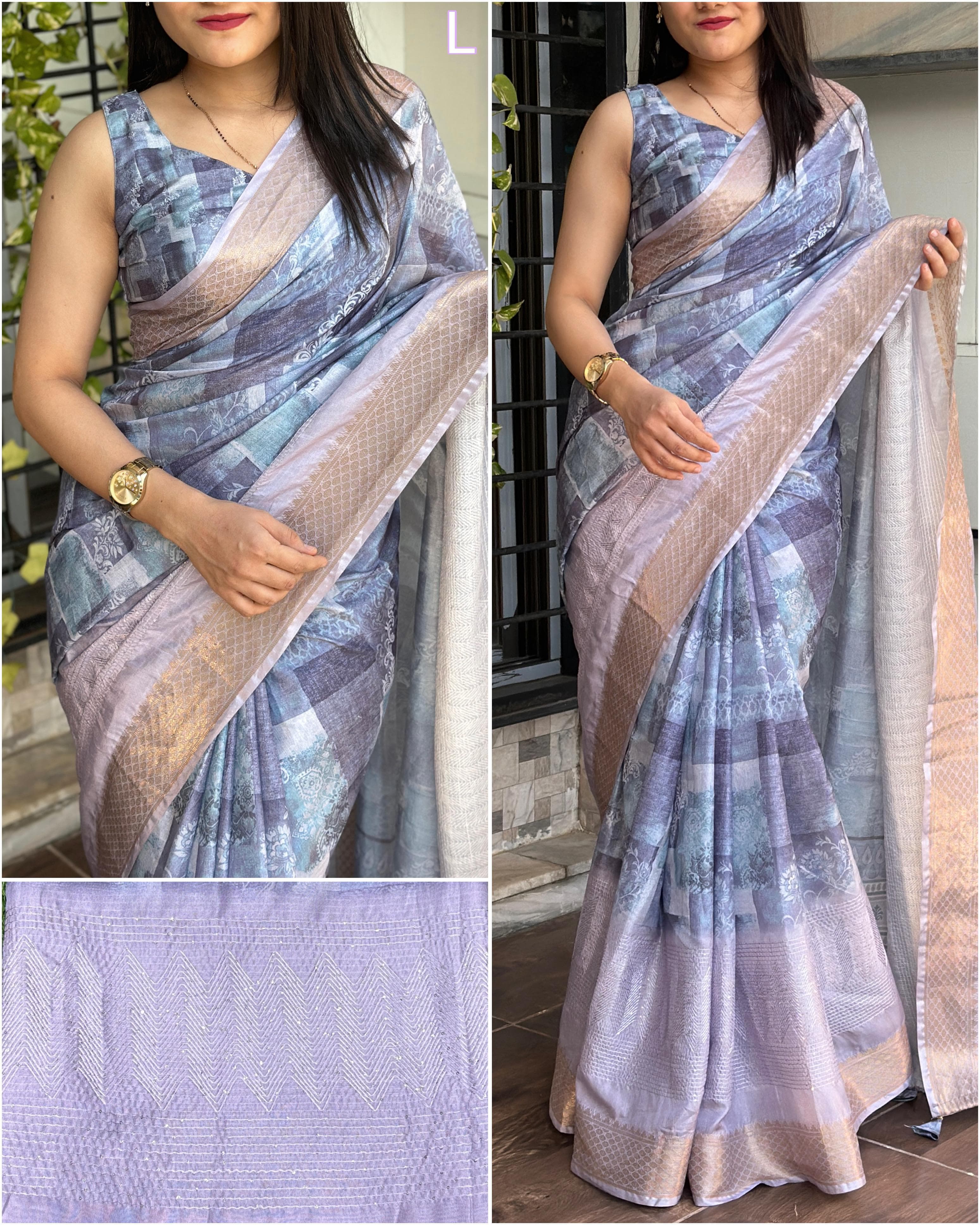 Beautiful Designer Pure Muslin Cotton Digital Print Saree