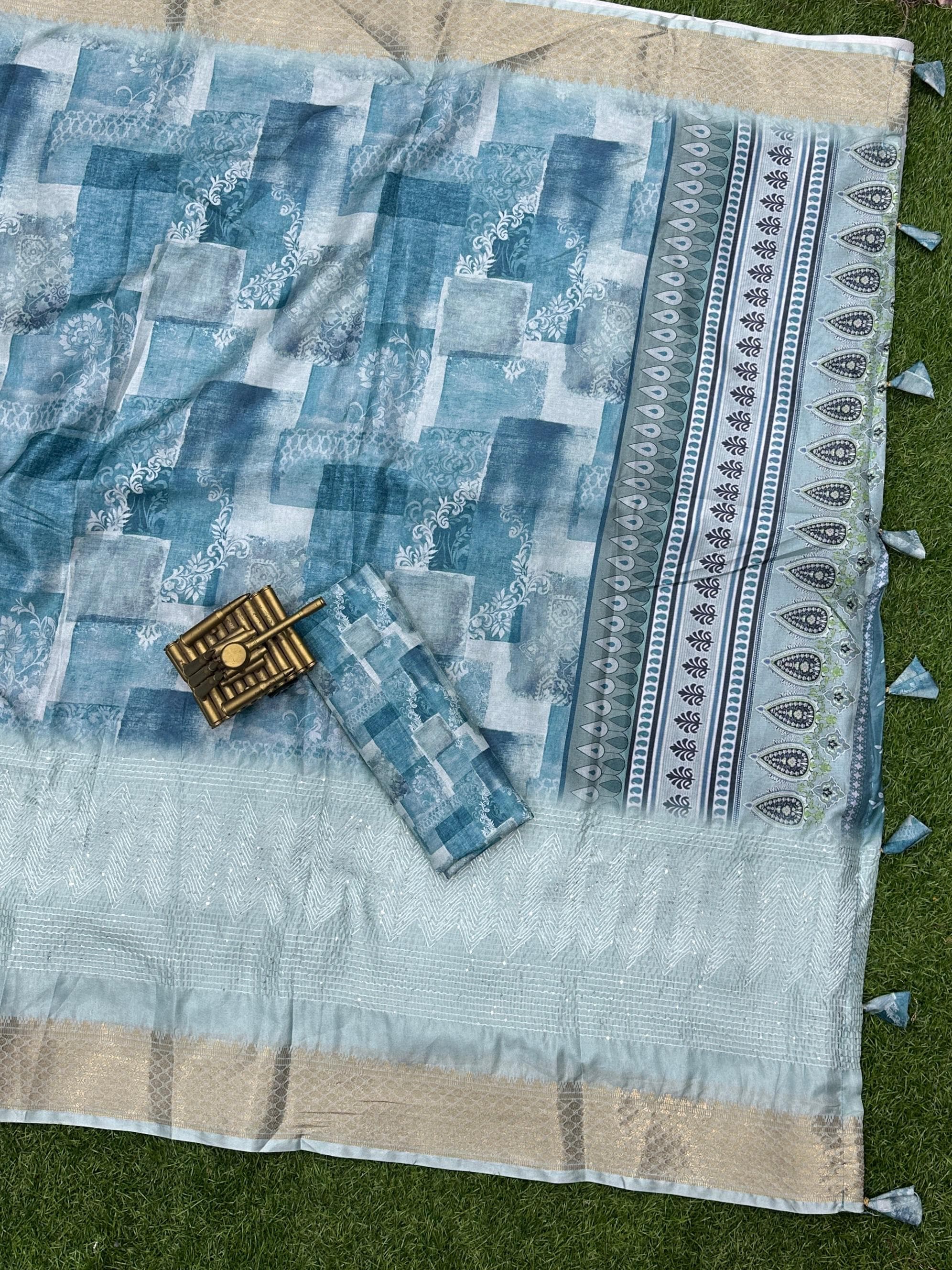 Beautiful Designer Pure Muslin Cotton Digital Print Saree