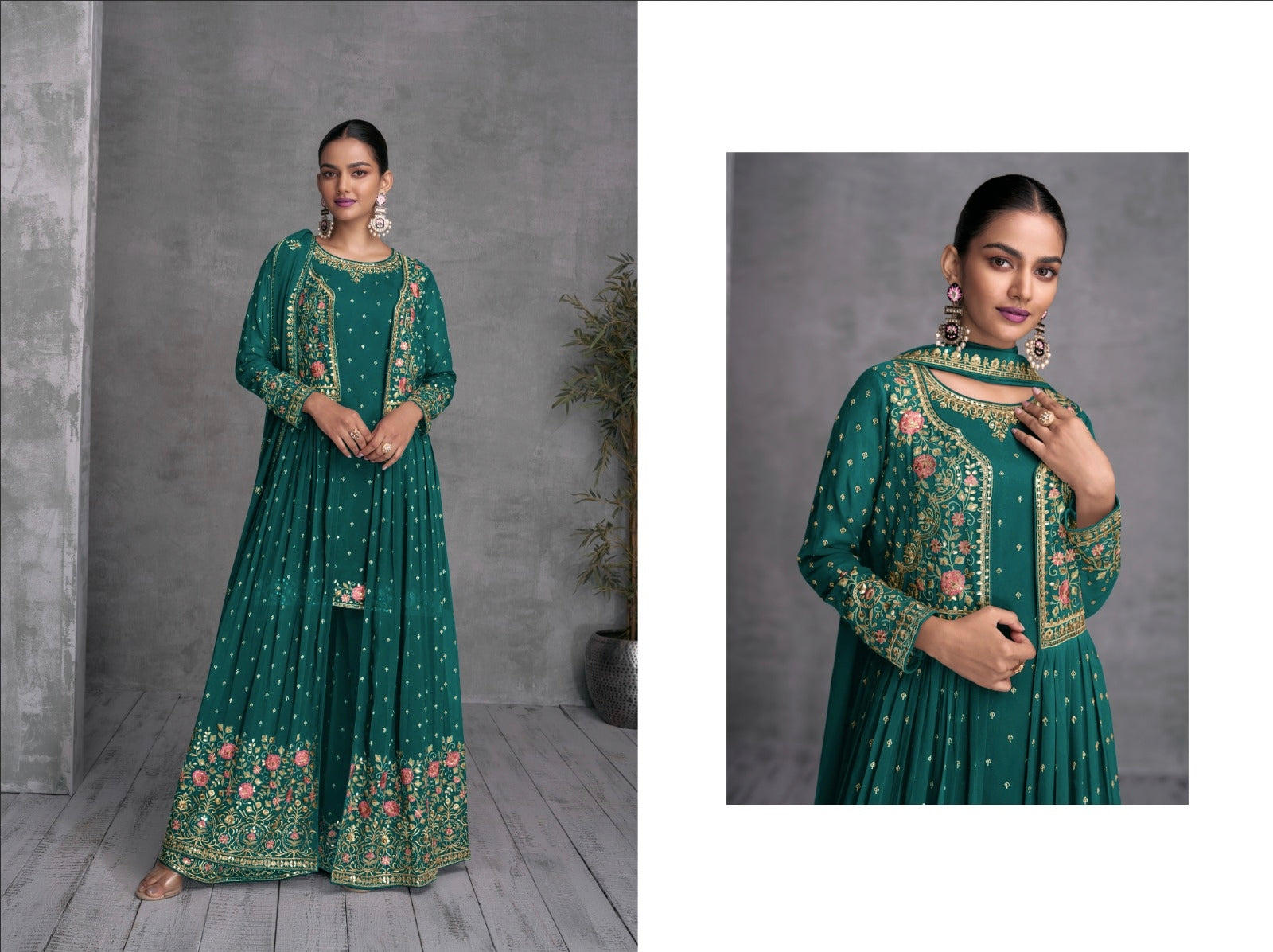 Zohana Gulkayra Georgette Jacket Style Party Wear Suit D.No. 7410-C