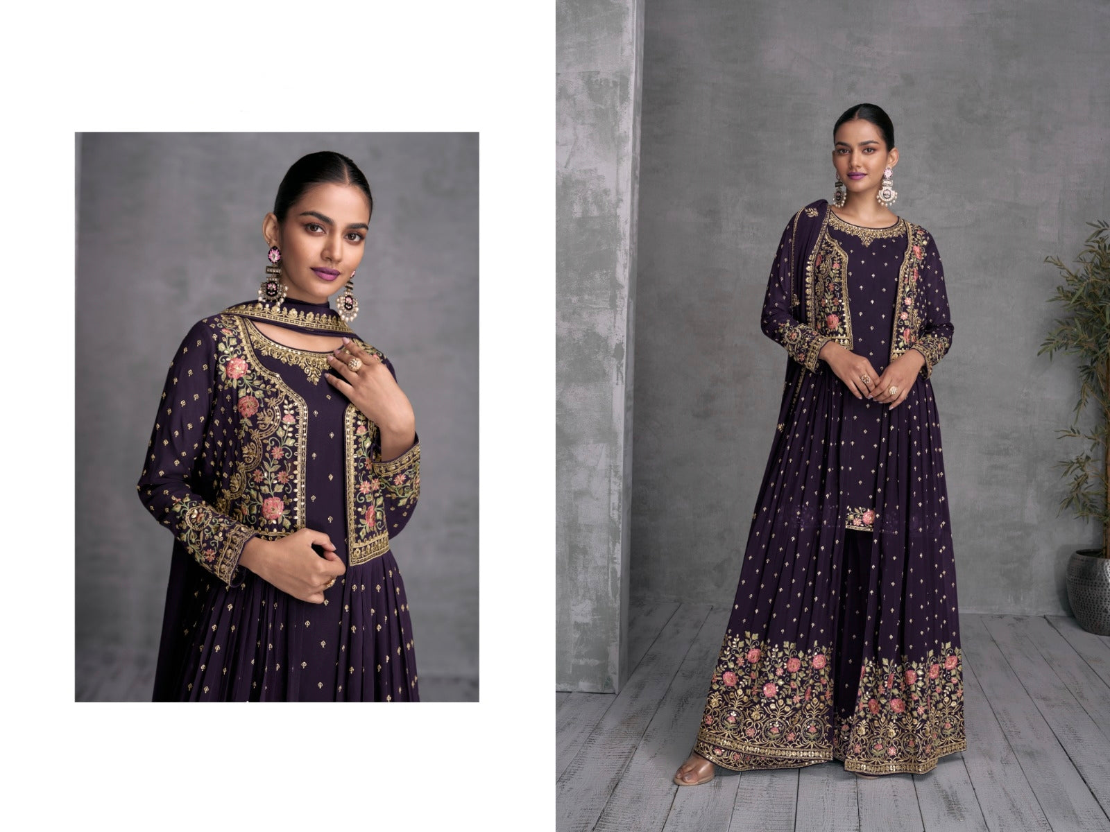 Zohana Gulkayra Georgette Jacket Style Party Wear Suit D.No. 7410-B