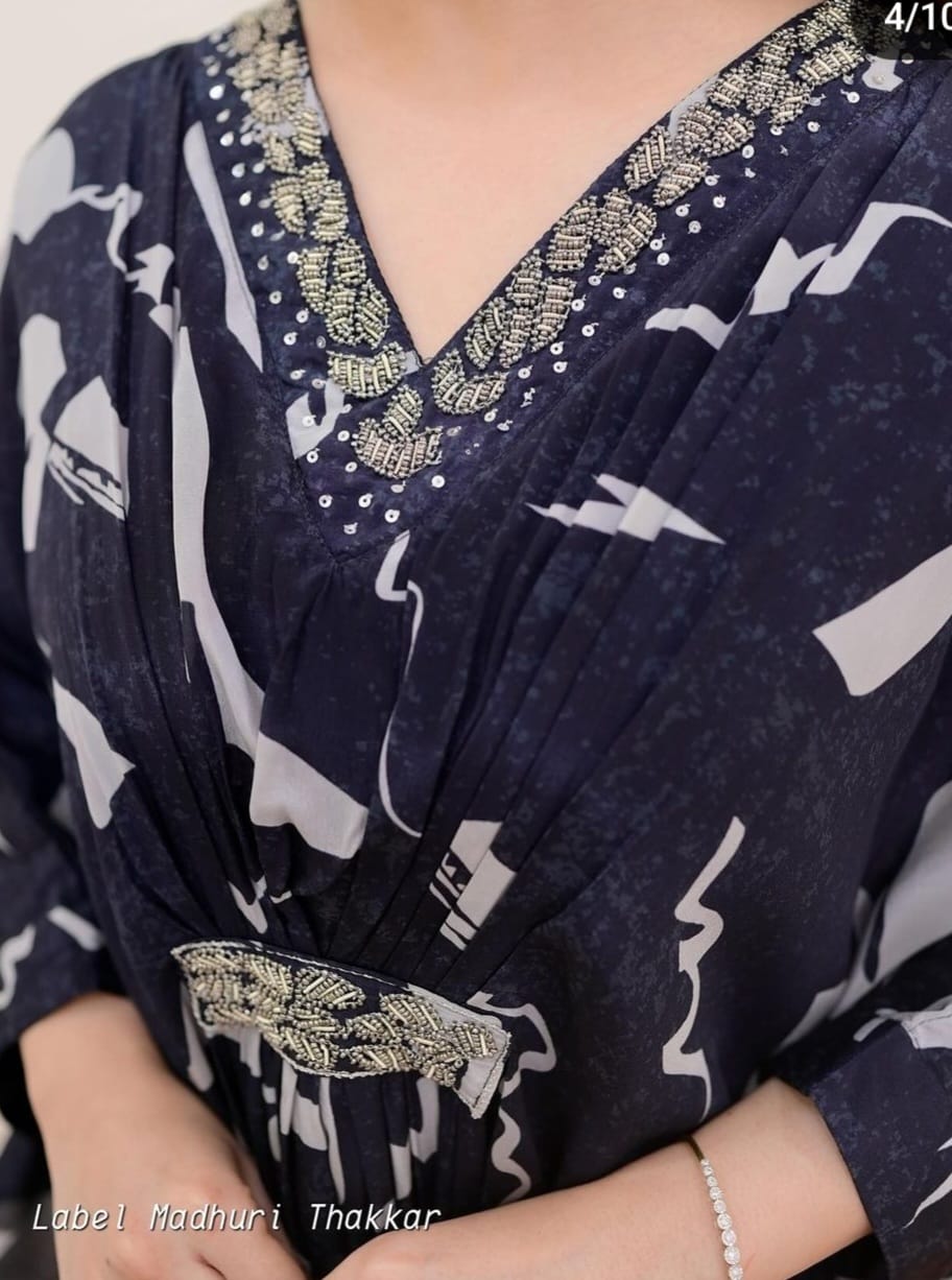 Beautiful Designer Boutique Kaftan Style Top With Paired Set