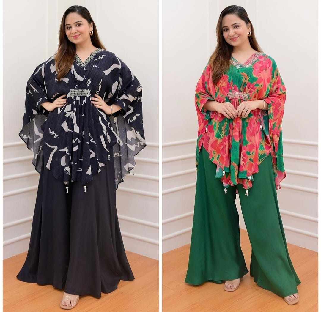 Beautiful Designer Boutique Kaftan Style Top With Paired Set