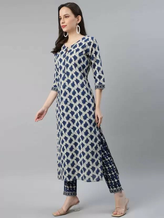 Beautiful Designer Pure Cotton Full Stiched Kurti Pant with Dupatta