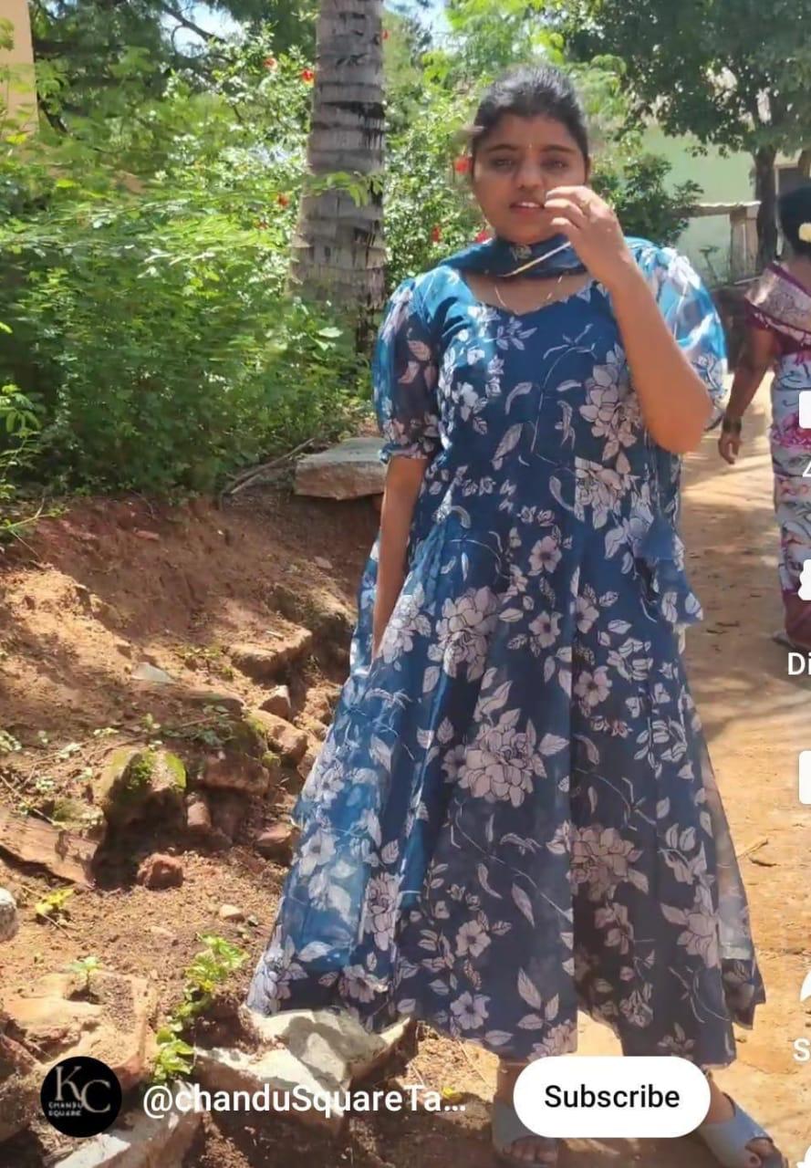 Beautiful Designer Party Wear Look Organza Taby Silk Gown