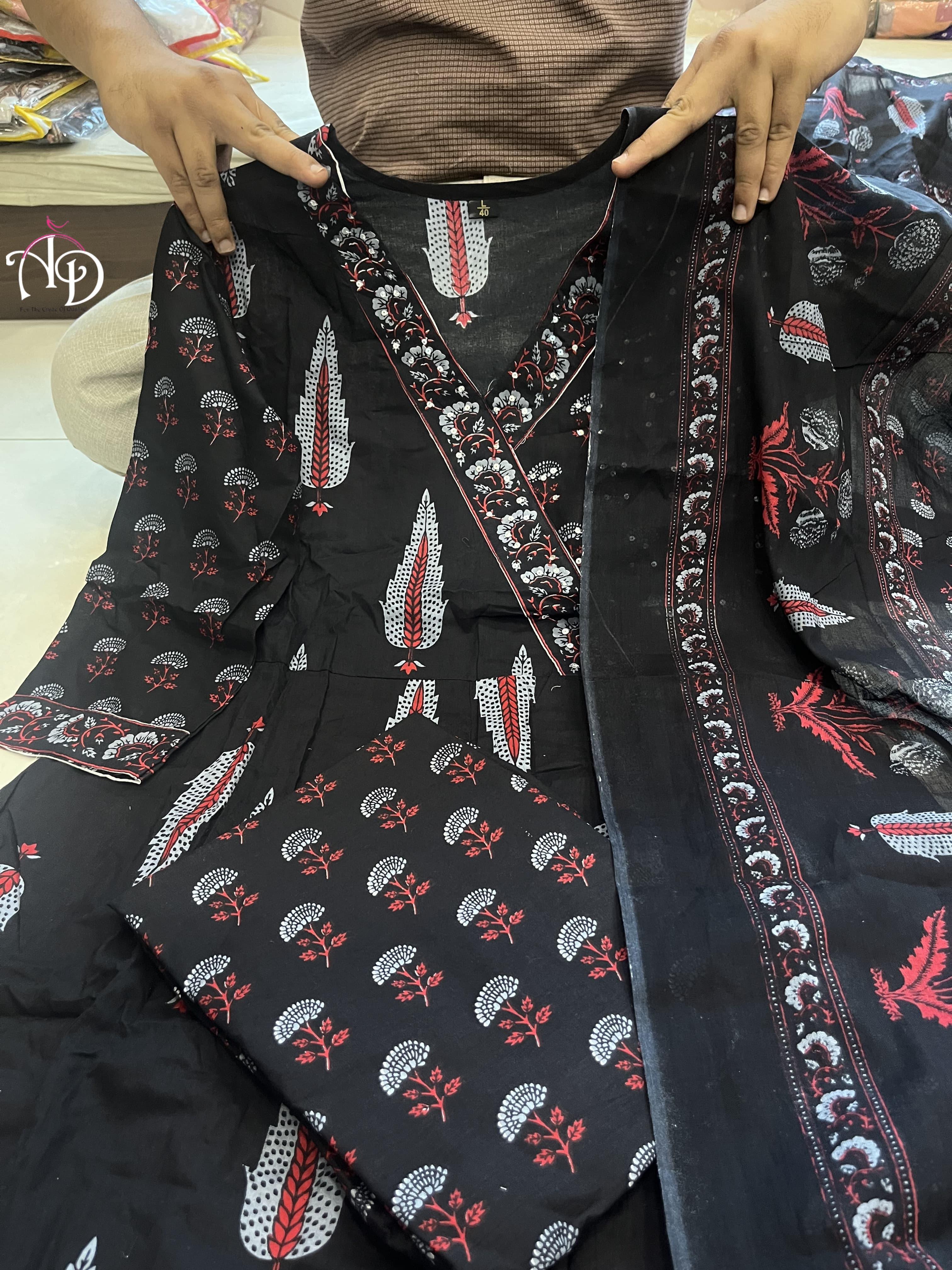 Beautiful Designer Party Wear Pure Cotton Salwar Suit
