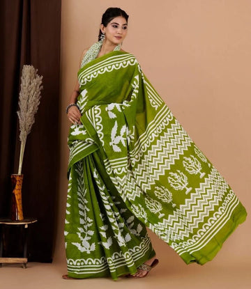 Beautiful Designer Jaipuri Pure Mulmul Cotton Saree