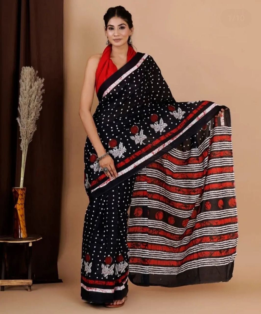 Beautiful Designer Jaipuri Pure Mulmul Cotton Saree