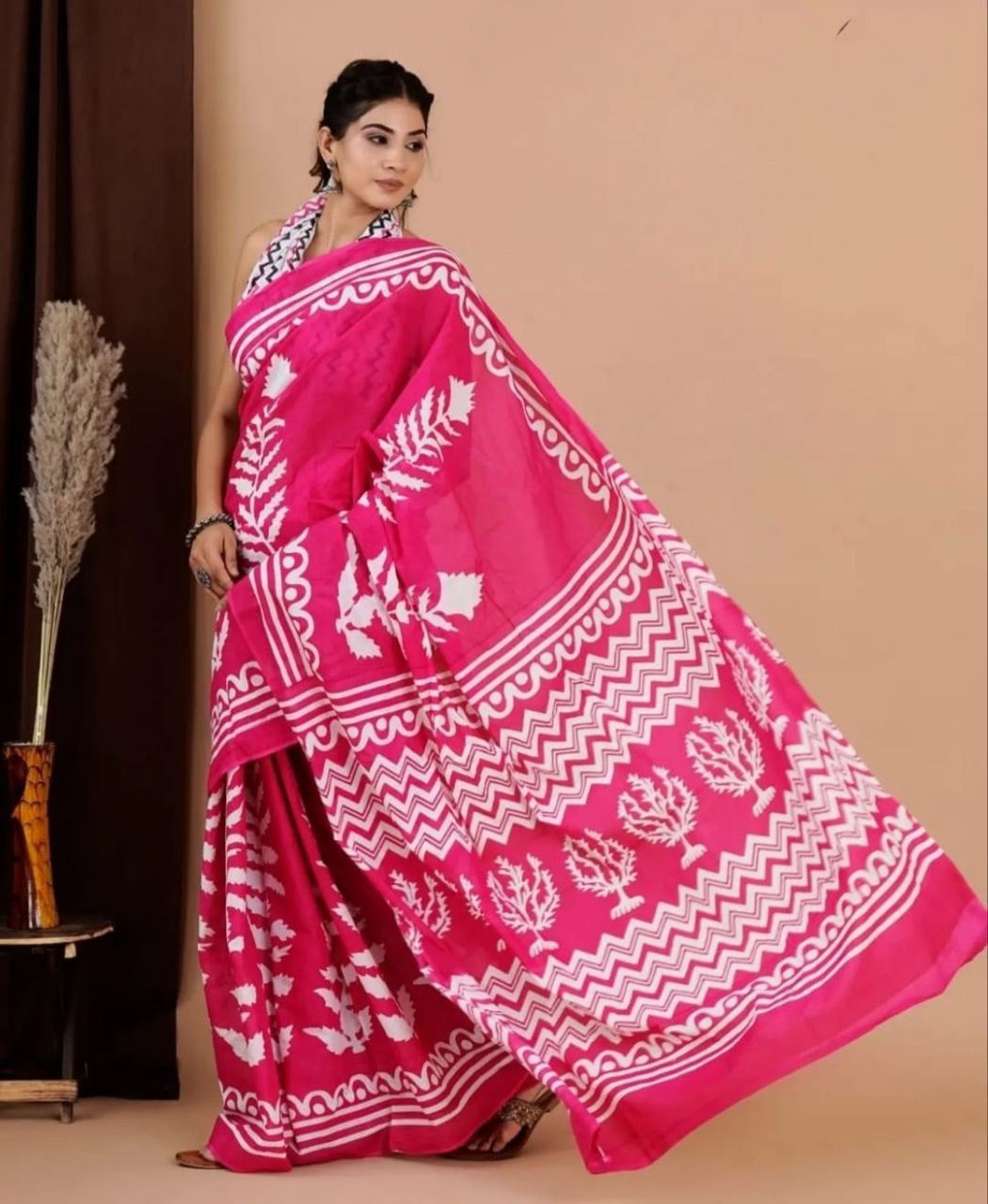 Beautiful Designer Jaipuri Pure Mulmul Cotton Saree