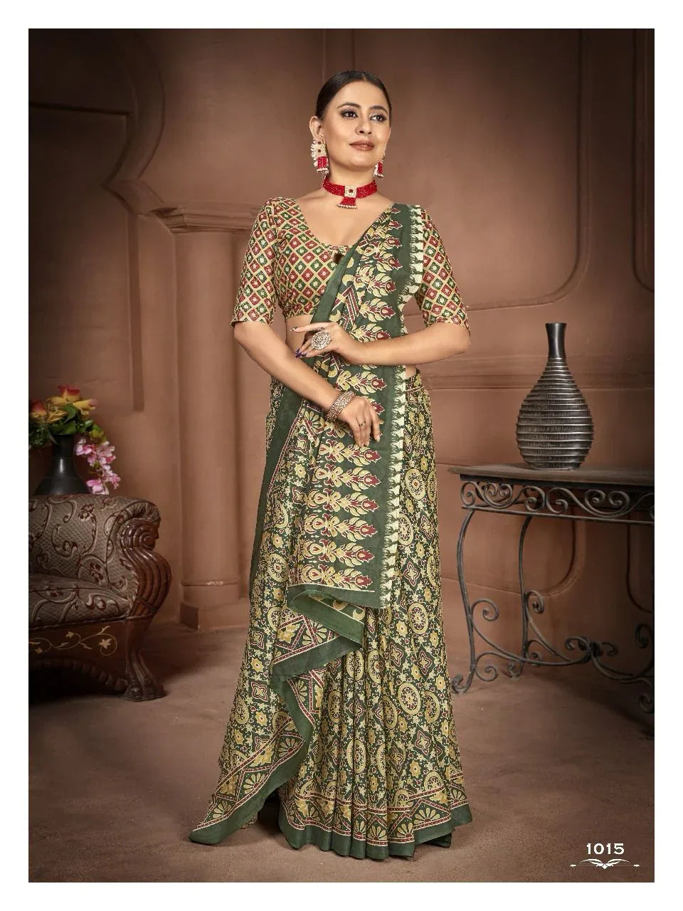 Beautiful Designer Jaipuri Pure Mulmul Cotton Saree