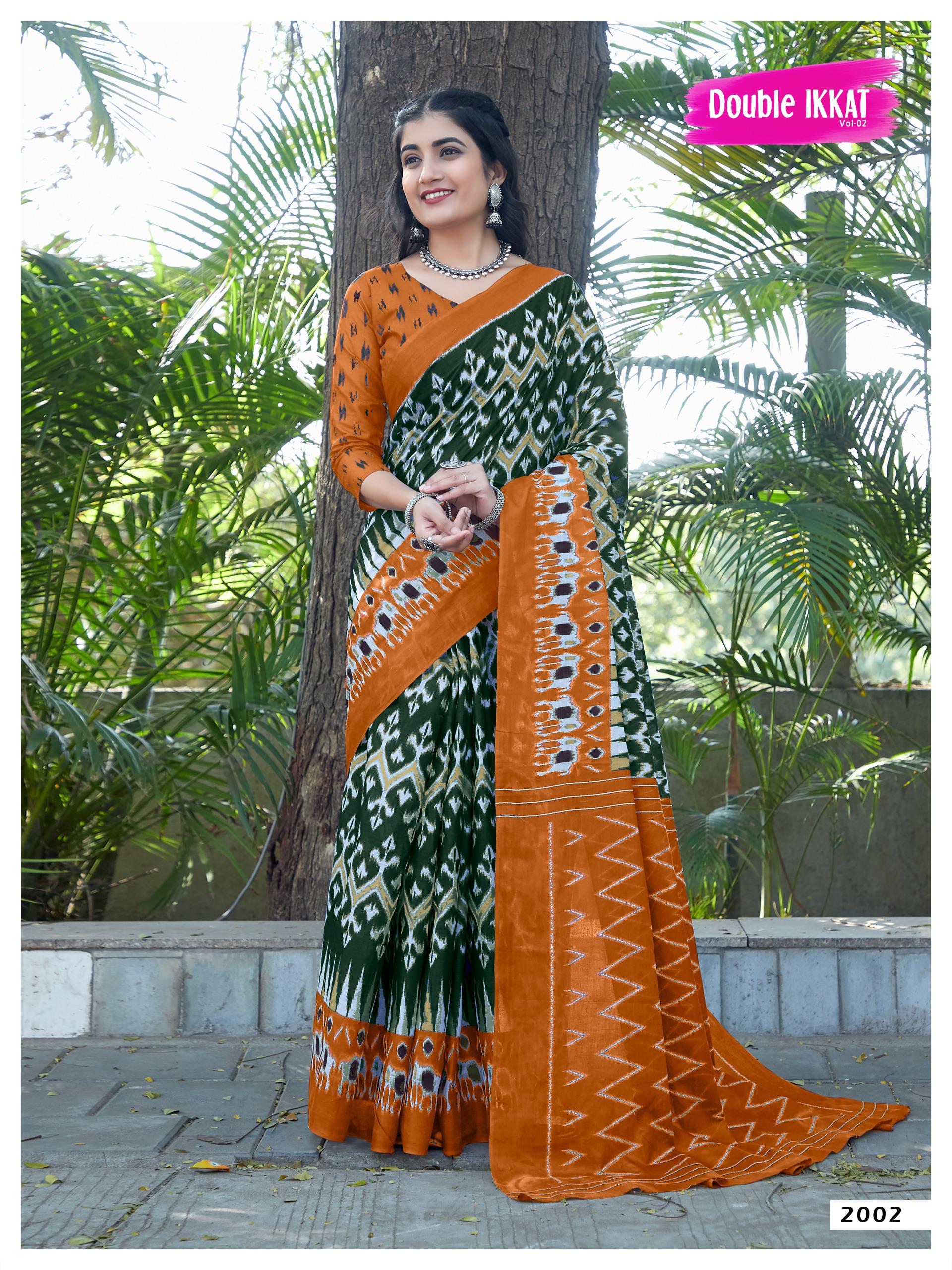 Beautiful Designer Pure Ikkat Mulmul Cotton Saree