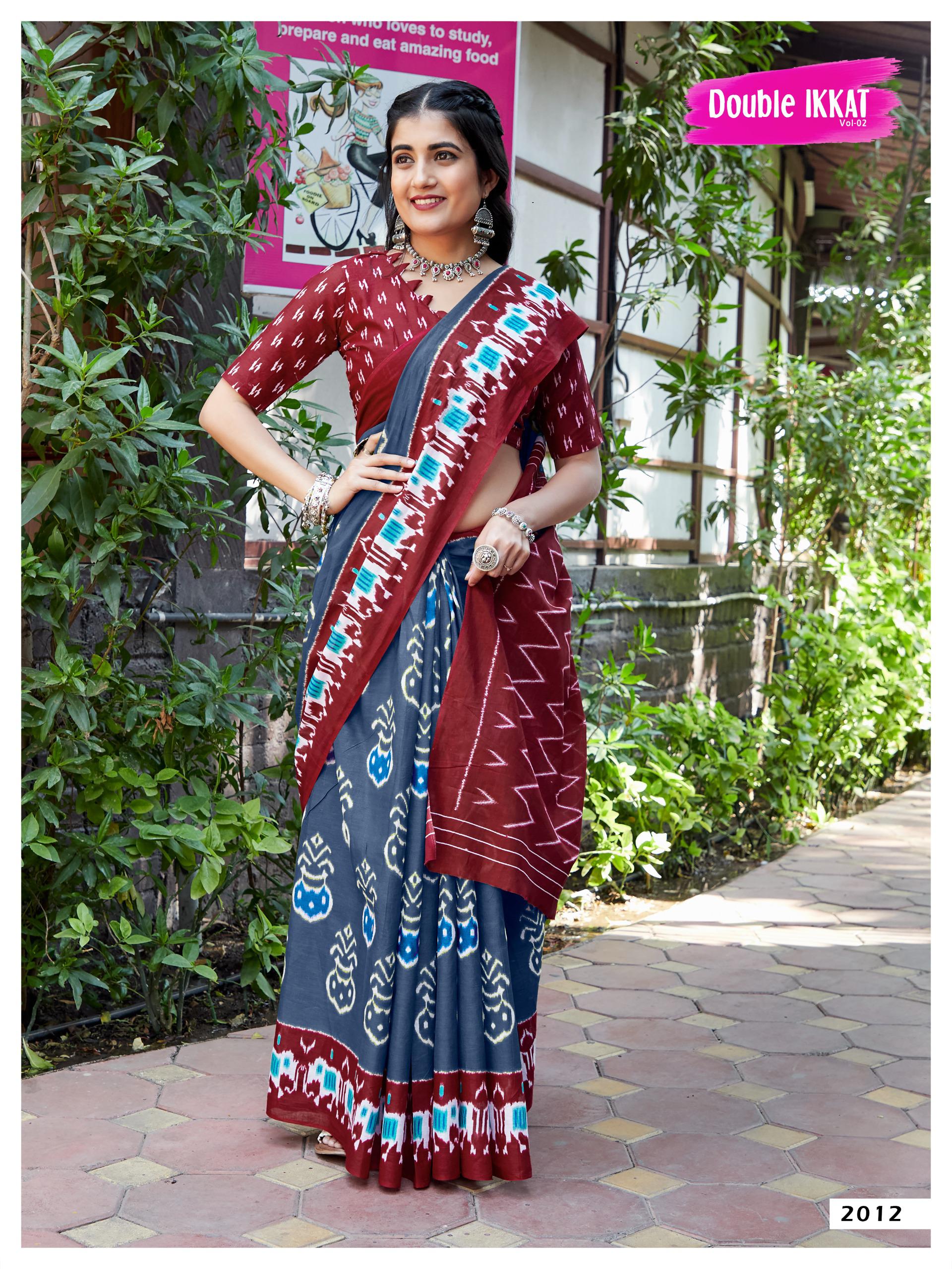 Beautiful Designer Pure Ikkat Mulmul Cotton Saree