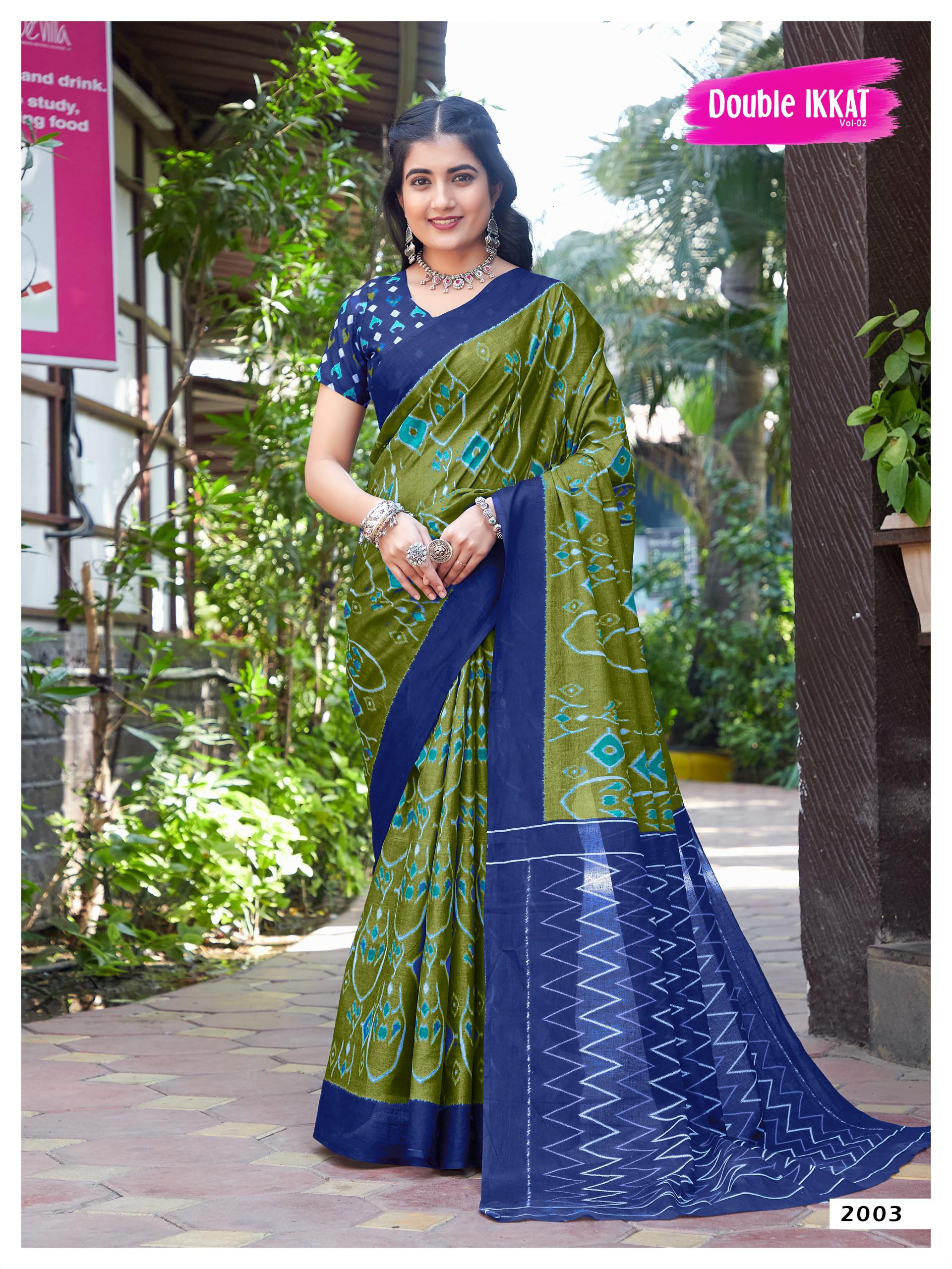 Beautiful Designer Pure Ikkat Mulmul Cotton Saree