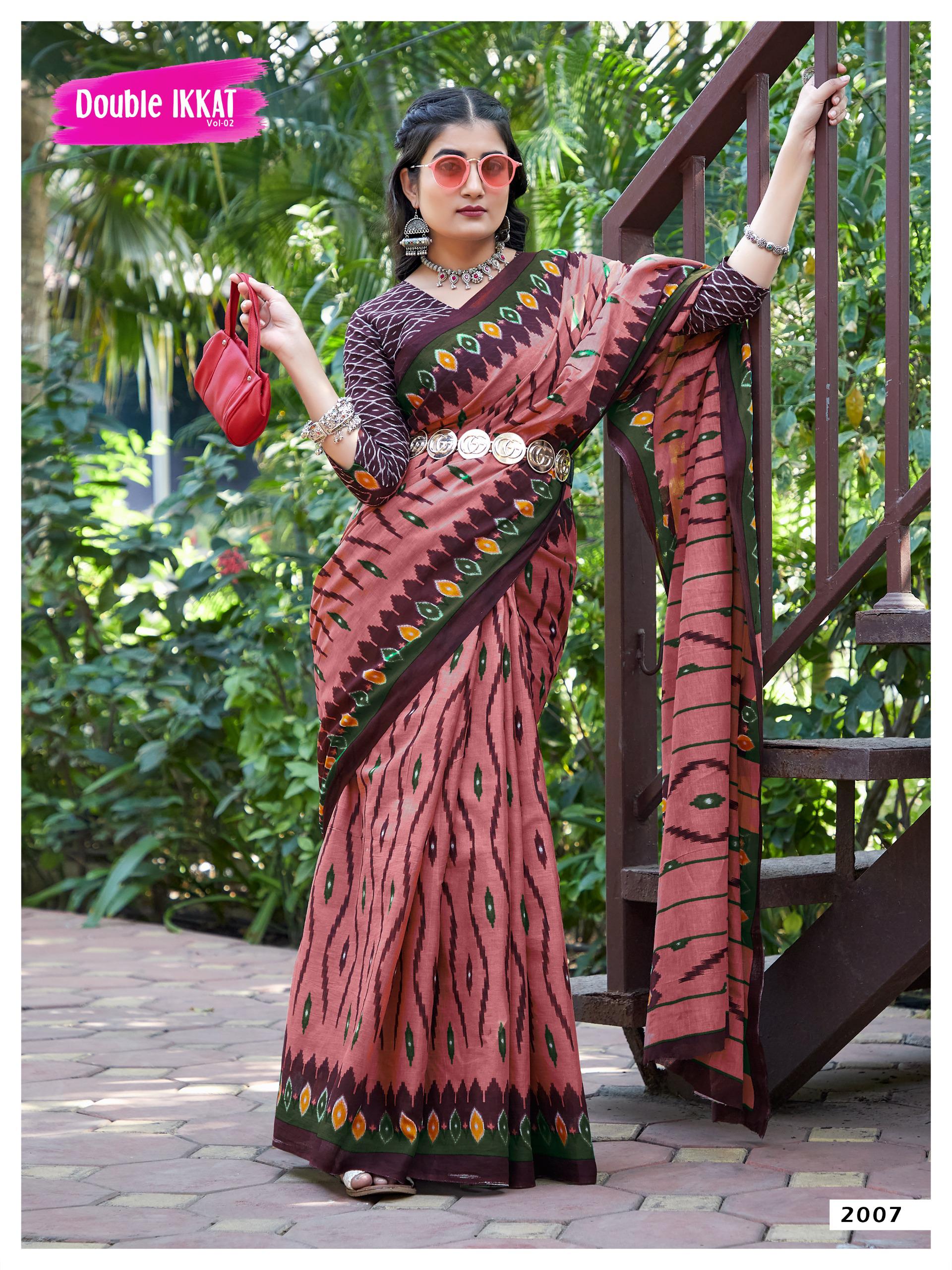 Beautiful Designer Pure Ikkat Mulmul Cotton Saree