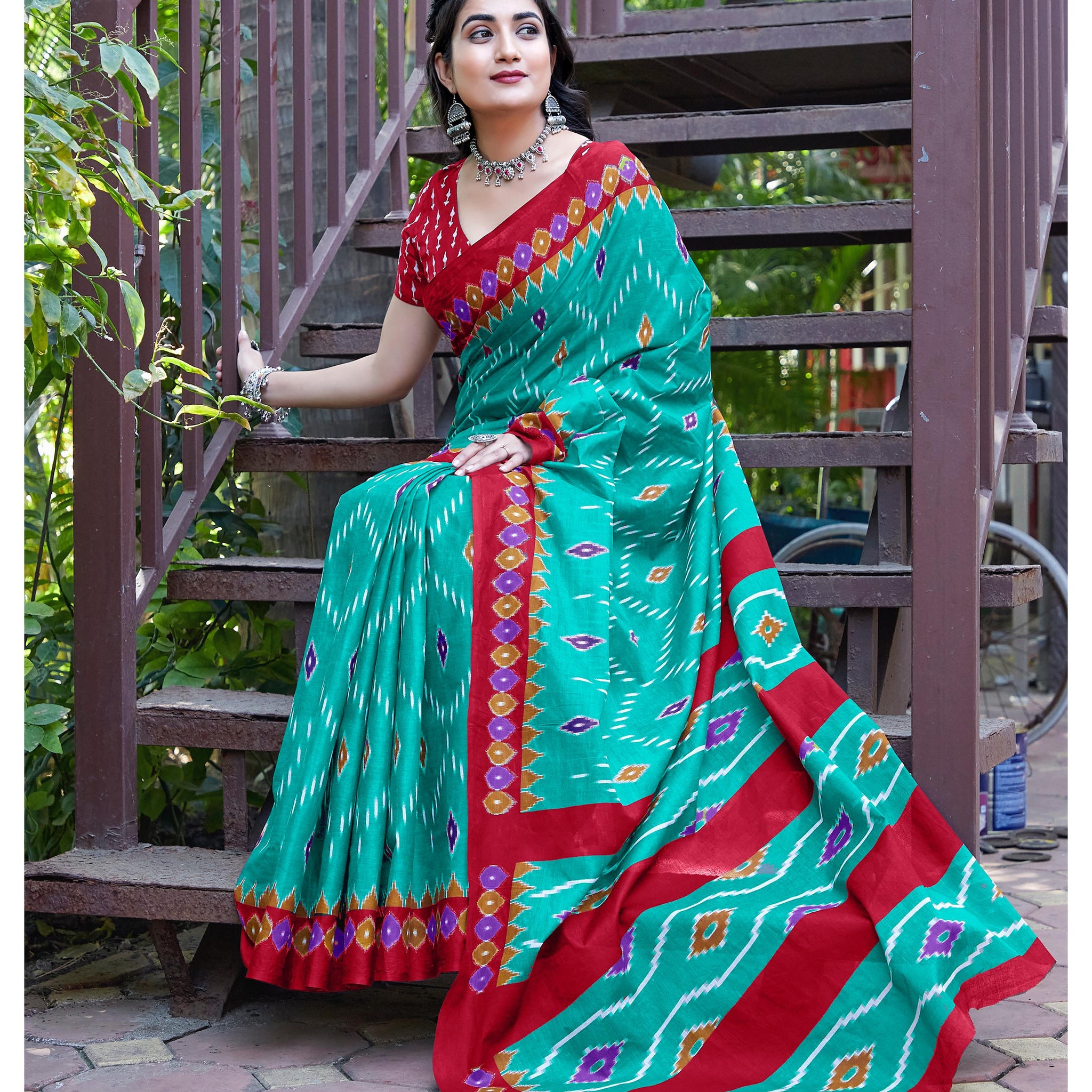 Beautiful Designer Pure Ikkat Mulmul Cotton Saree
