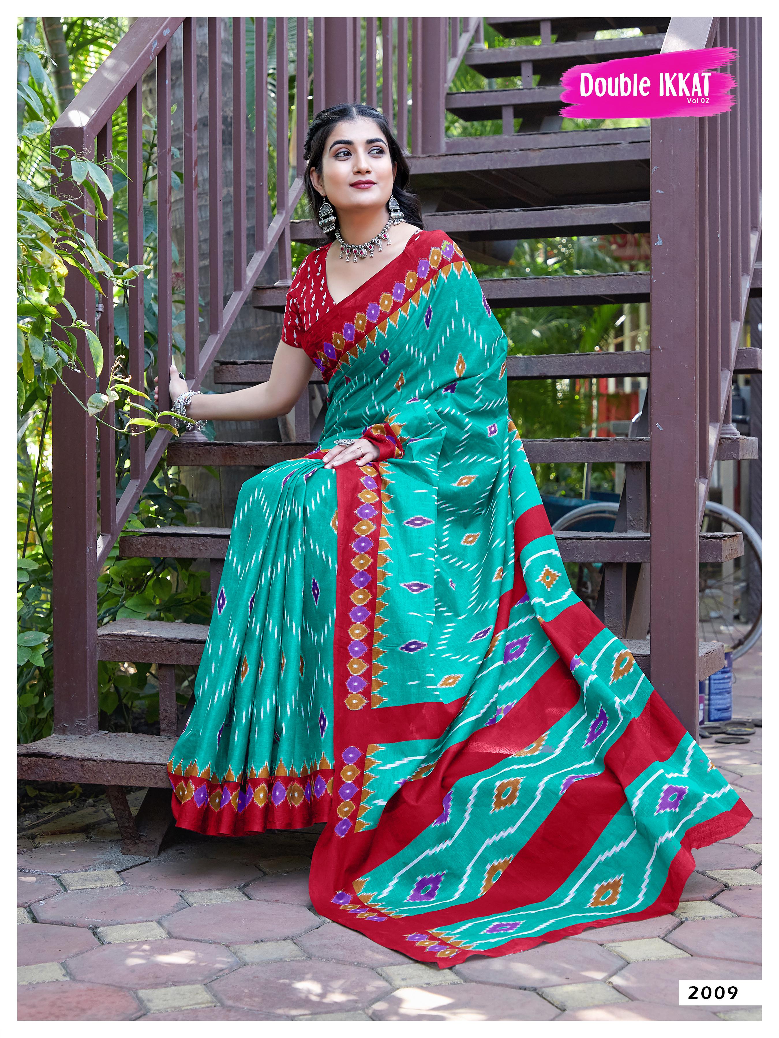 Beautiful Designer Pure Ikkat Mulmul Cotton Saree