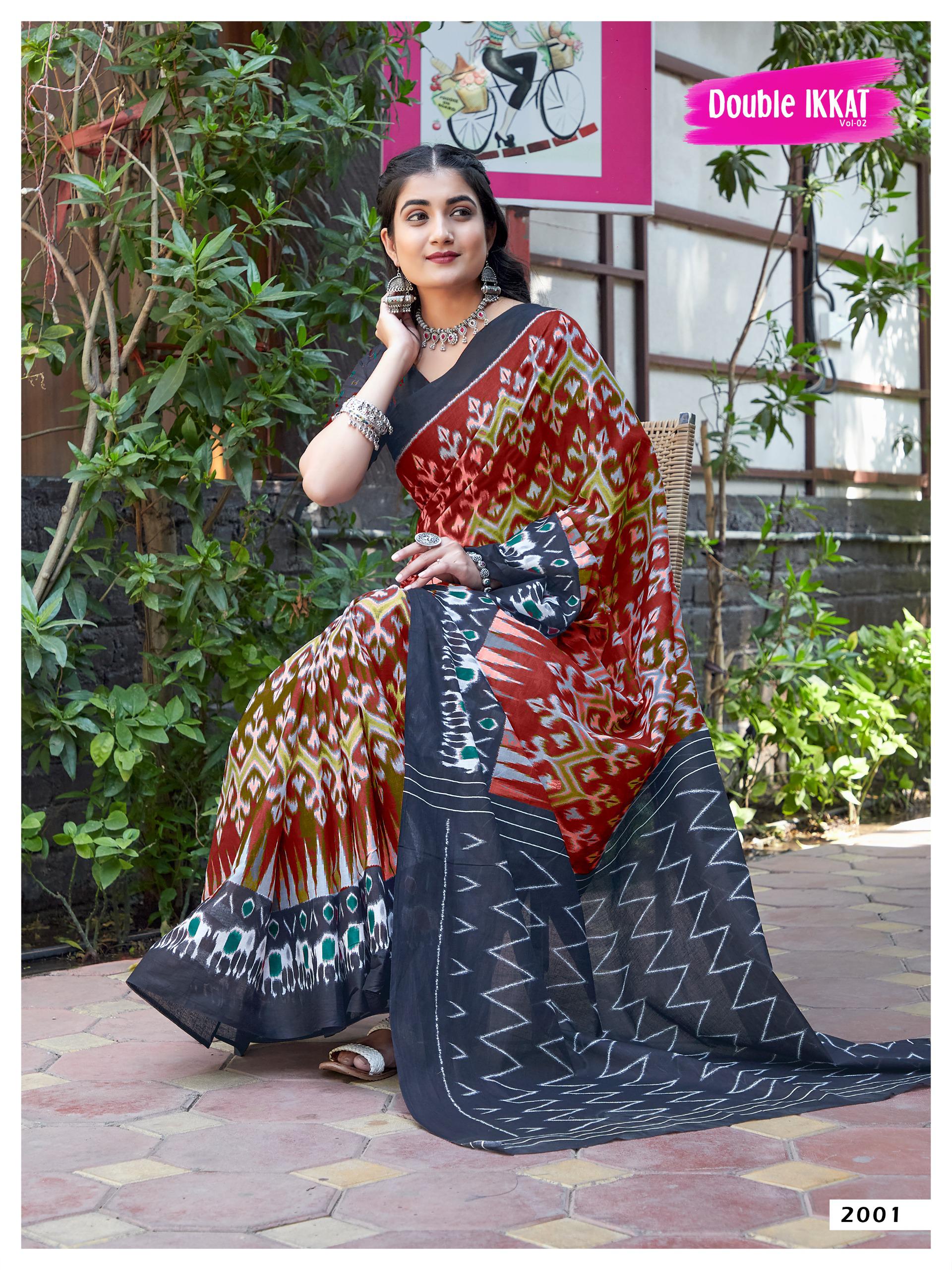 Beautiful Designer Pure Ikkat Mulmul Cotton Saree