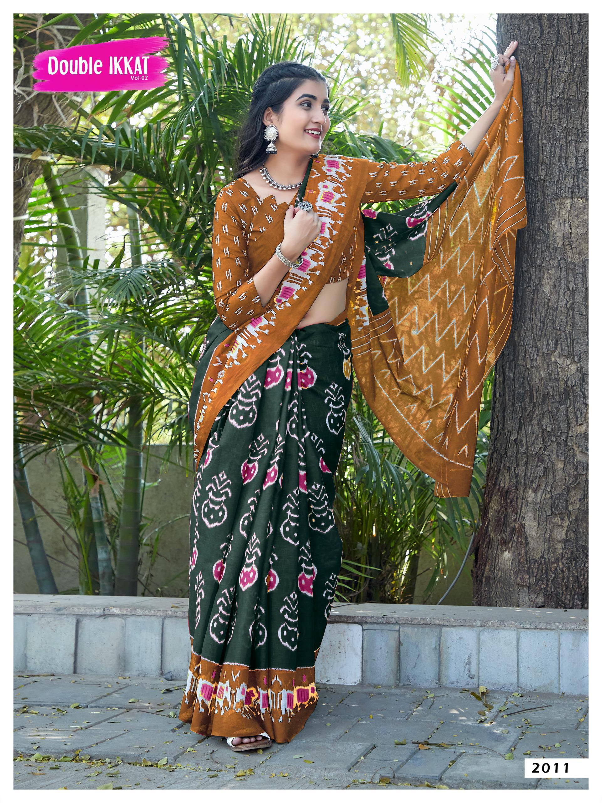 Beautiful Designer Pure Ikkat Mulmul Cotton Saree