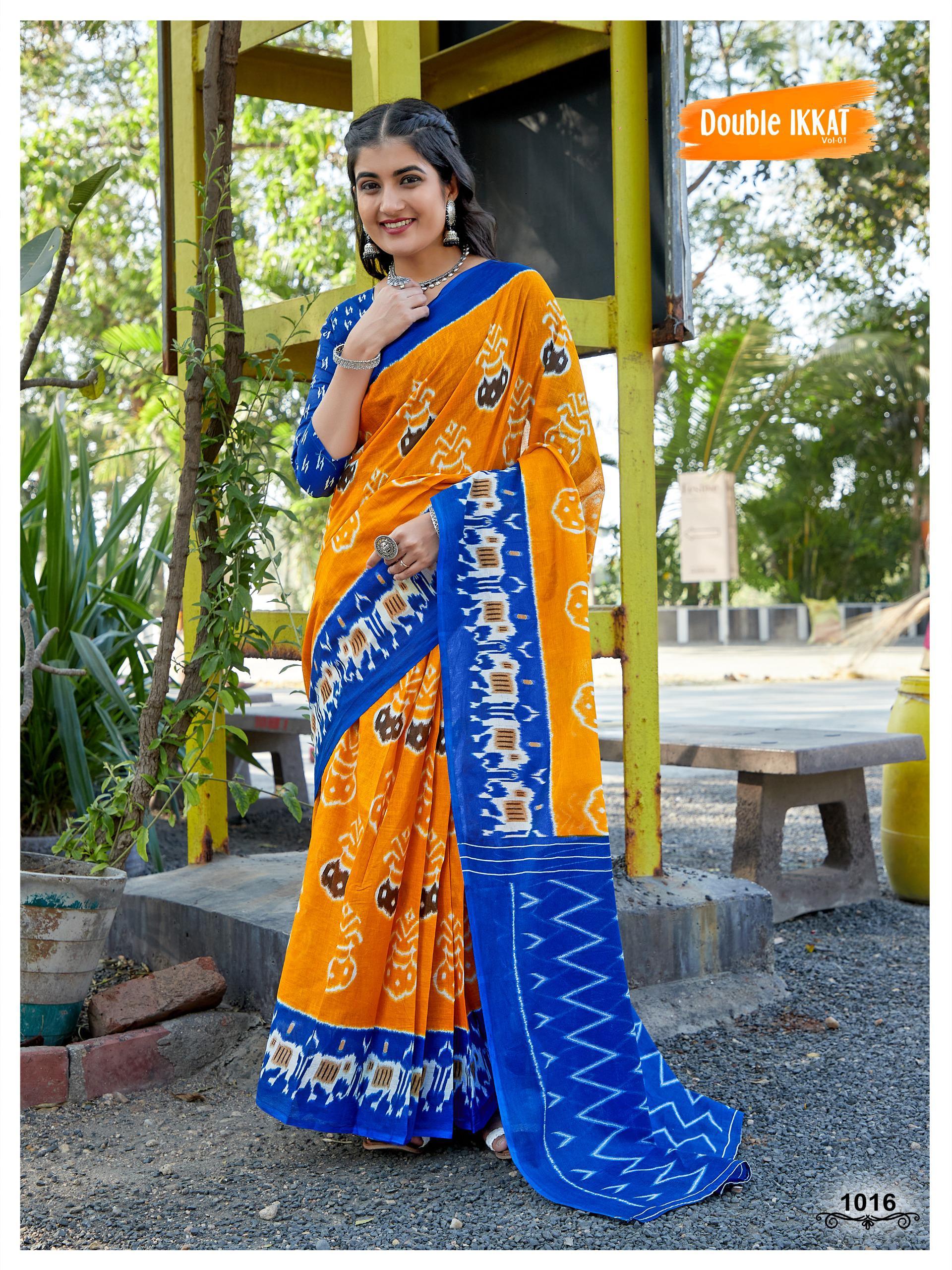 Beautiful Designer Pure Ikkat Mulmul Cotton Saree