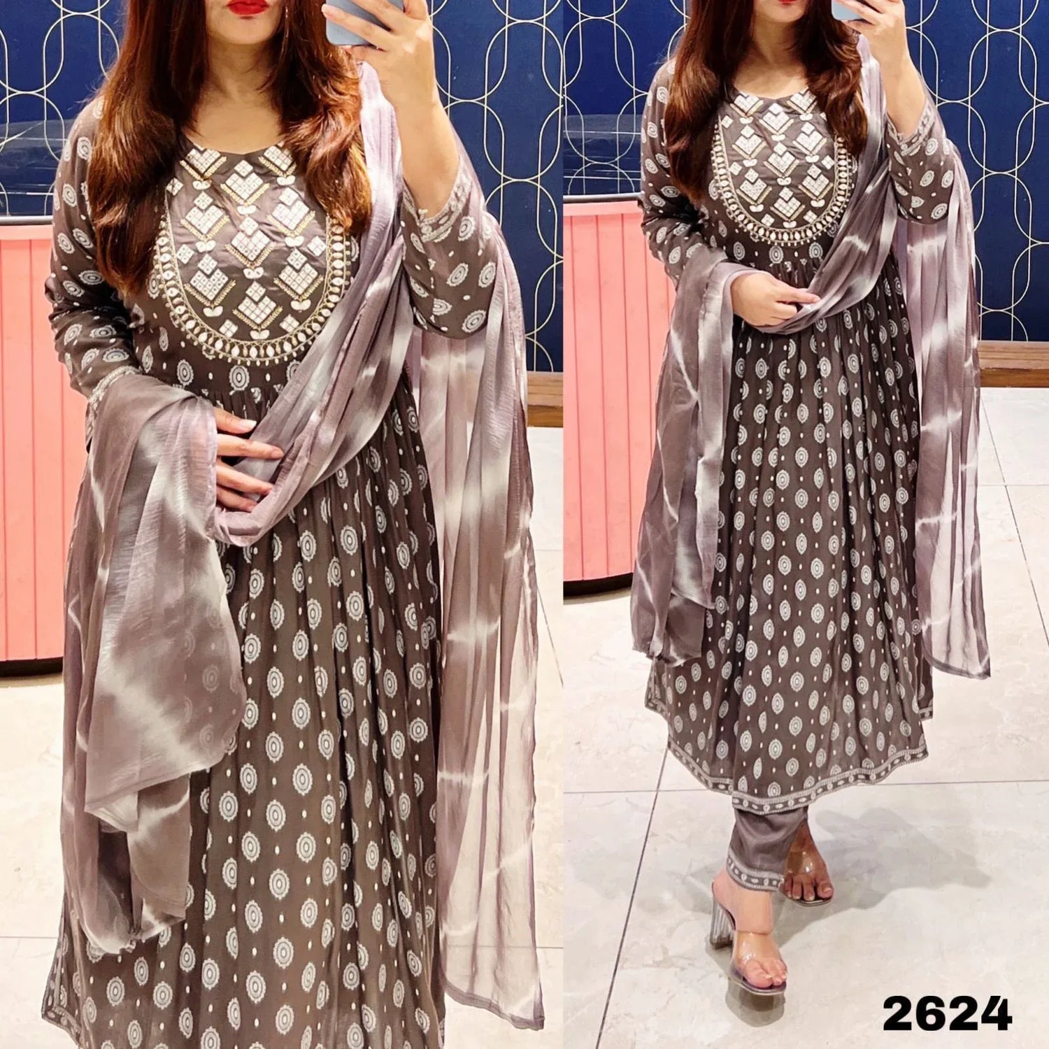 Beautiful Designer Kurti With Pant &amp; Sequence Dupatta