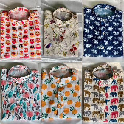 Beautiful Designer Little Kids Printed Kurta Pyjama