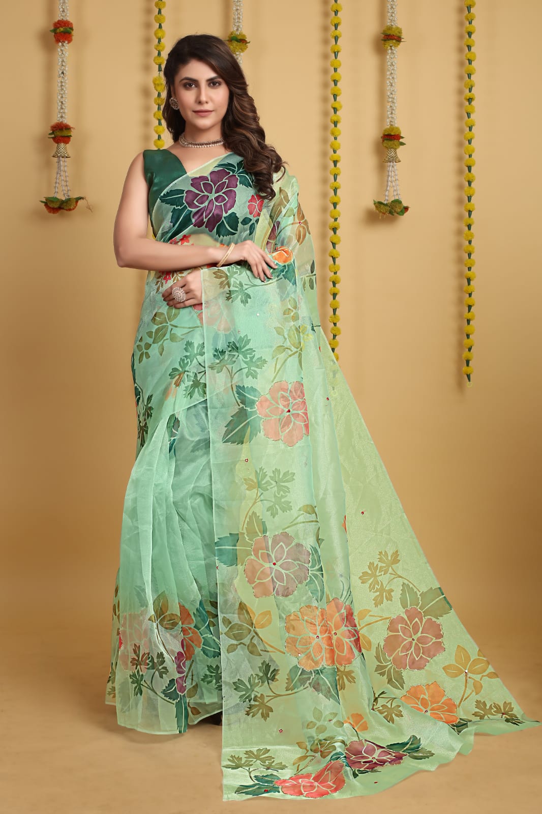 Beautiful Designer Pure Organza Digital Print Saree