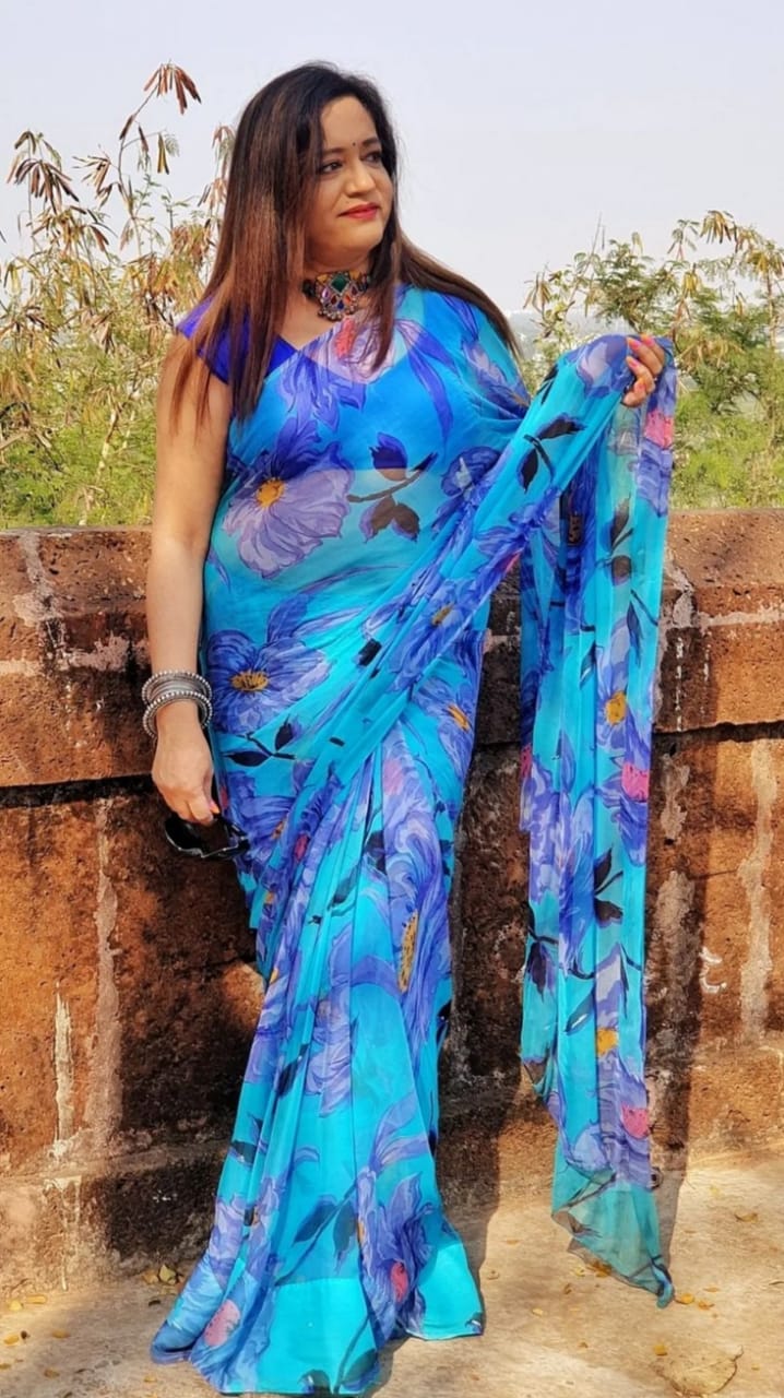 Beautiful Designer Soft Georgette Digital Print Saree