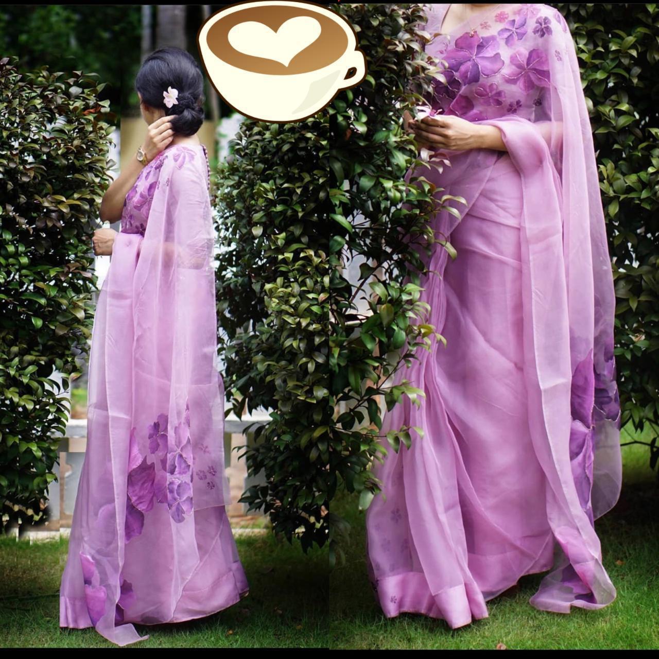 Beautiful Designer Soft Organza Digital Print Saree