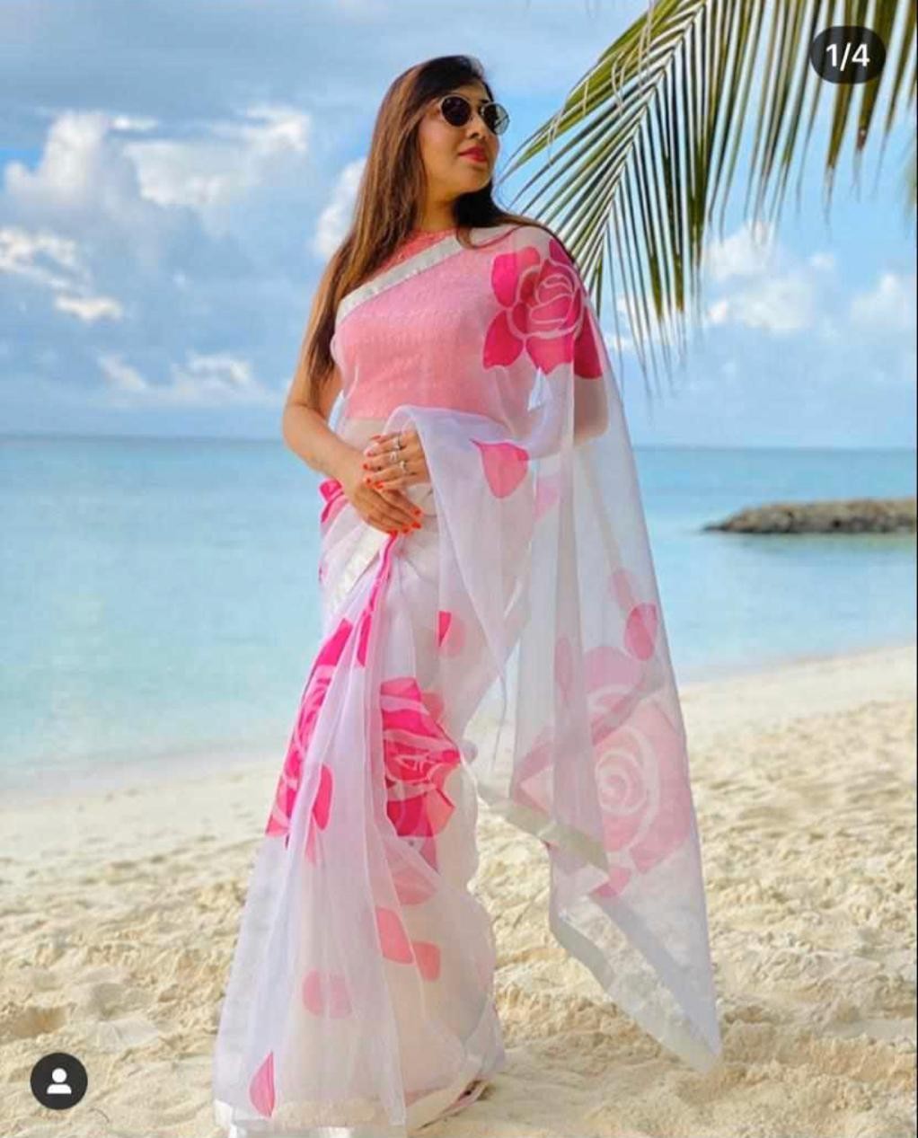 Beautiful Designer Soft Organza Digital Print Saree
