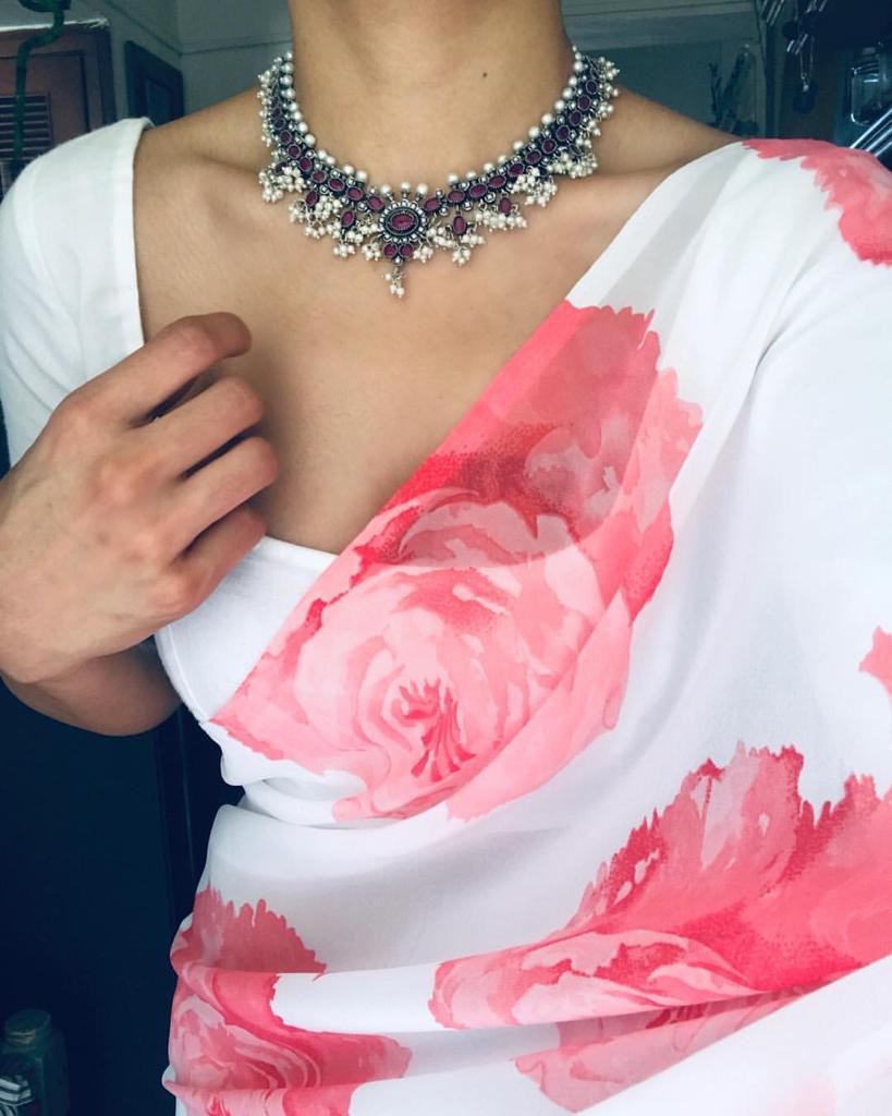 Beautiful Designer Soft Linen Cotton Saree Digital Print Saree