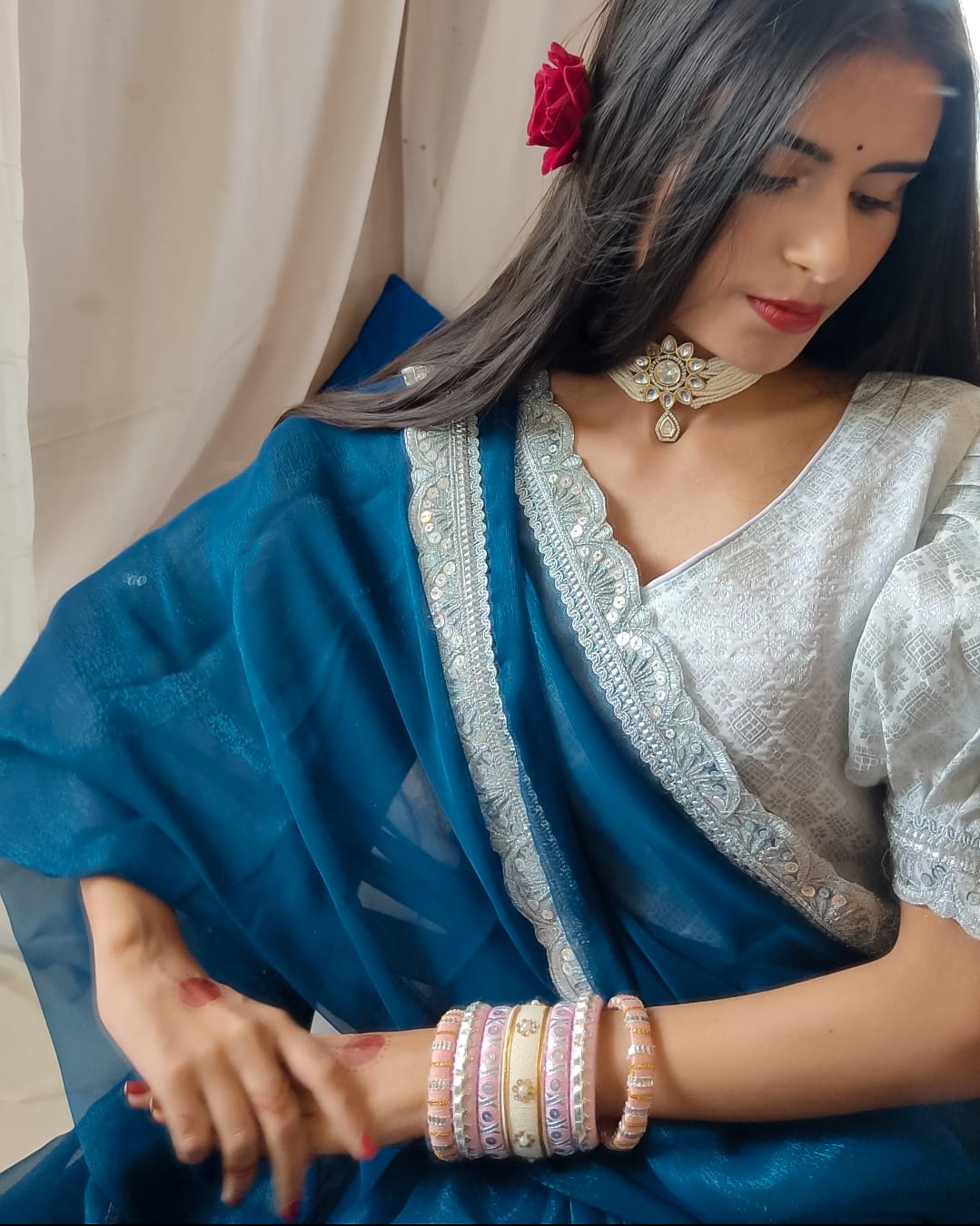 Beautiful Designer Pure Soft Chiffon Saree