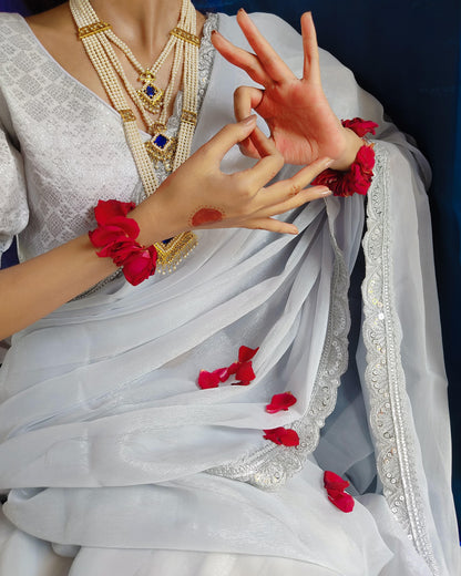Beautiful Designer Pure Soft Chiffon Saree