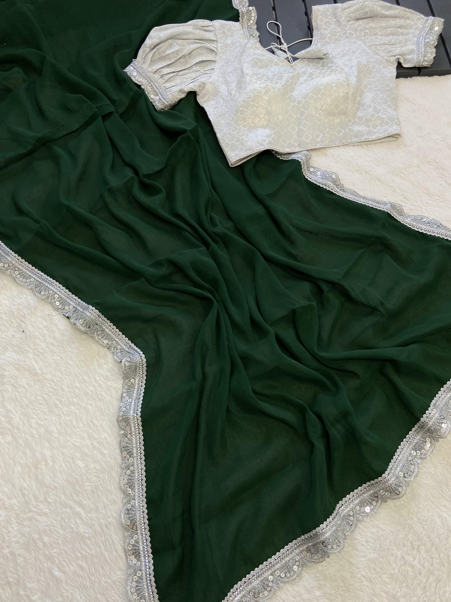 Beautiful Designer Pure Soft Chiffon Saree