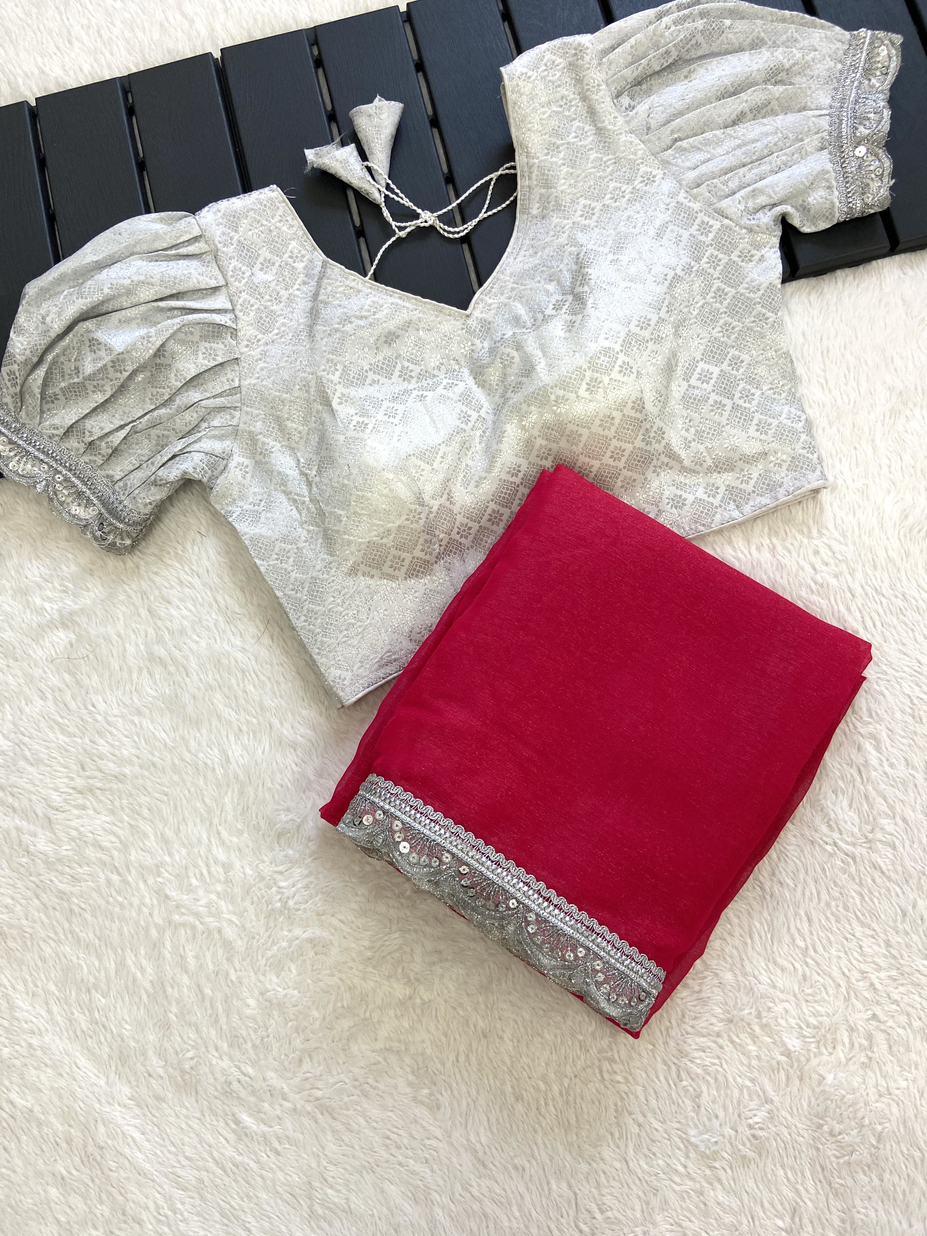 Beautiful Designer Pure Soft Chiffon Saree